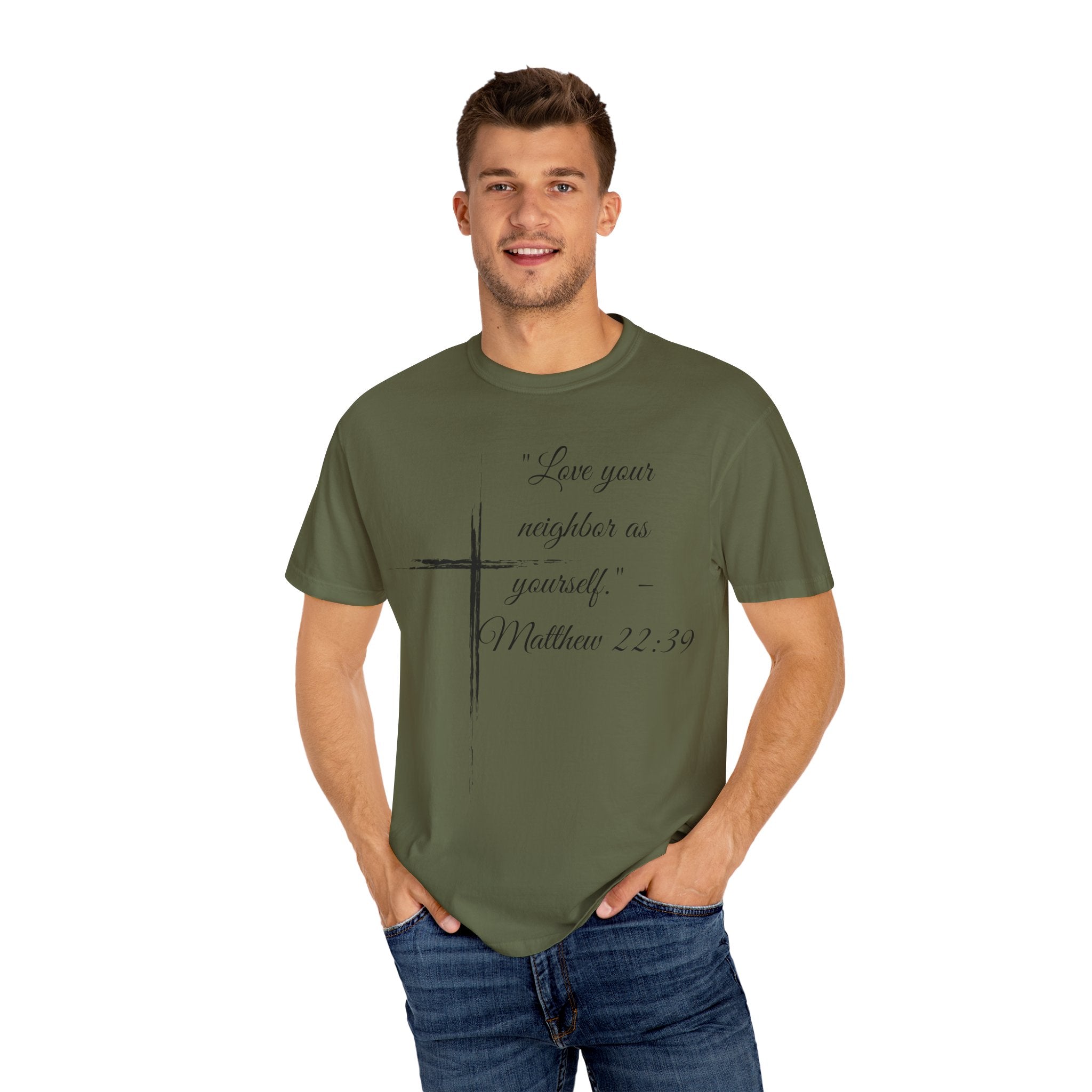 Garment-Dyed Faith T-Shirt, Inspirational Tee, Christian Apparel, Gift for Believers, Scripture Shirt