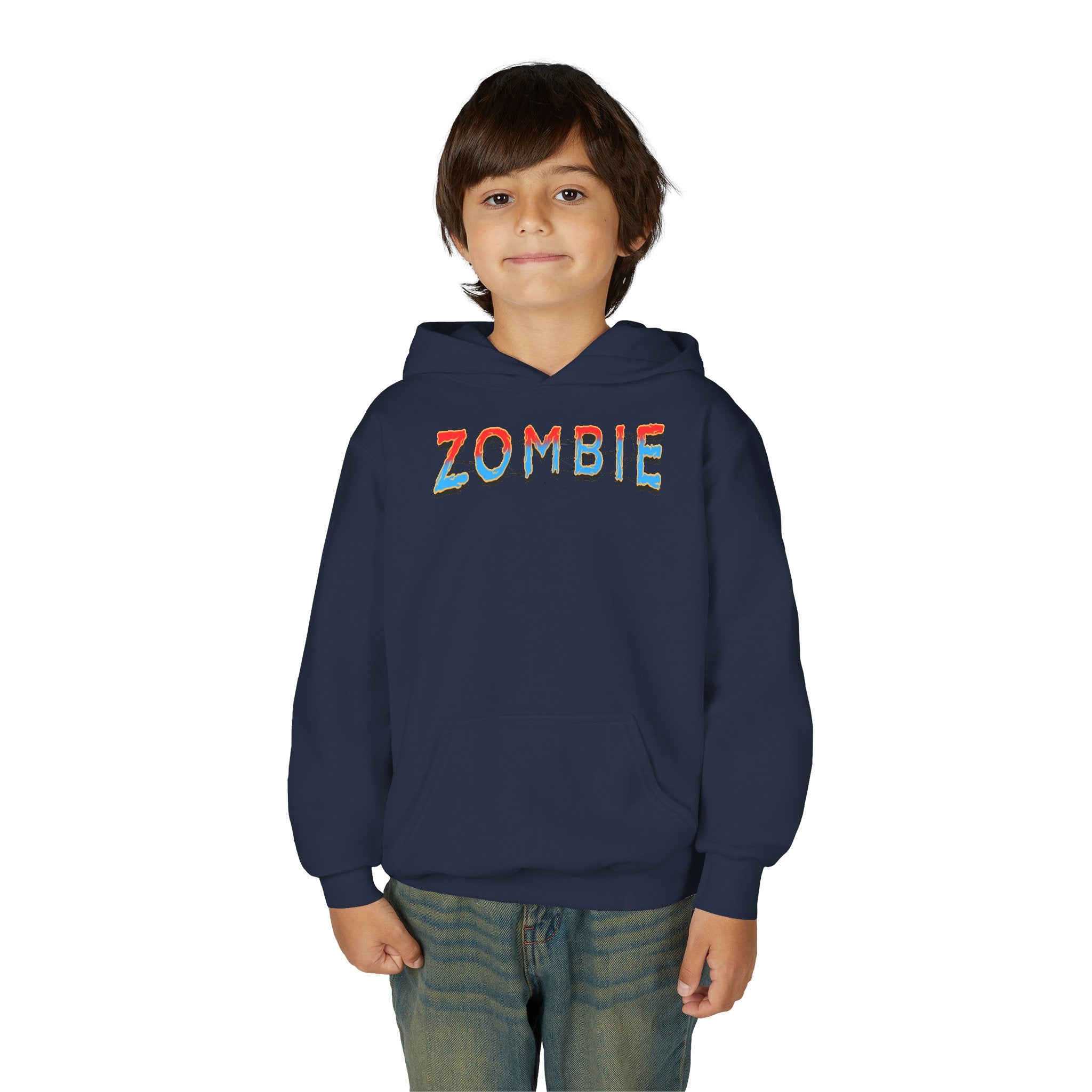 Youth Zombie Hoodie, Fun Halloween Sweatshirt, Cool Costume Apparel, Kids Graphic Hoodie, Gift for Halloween, Scary Cartoon Hoodie