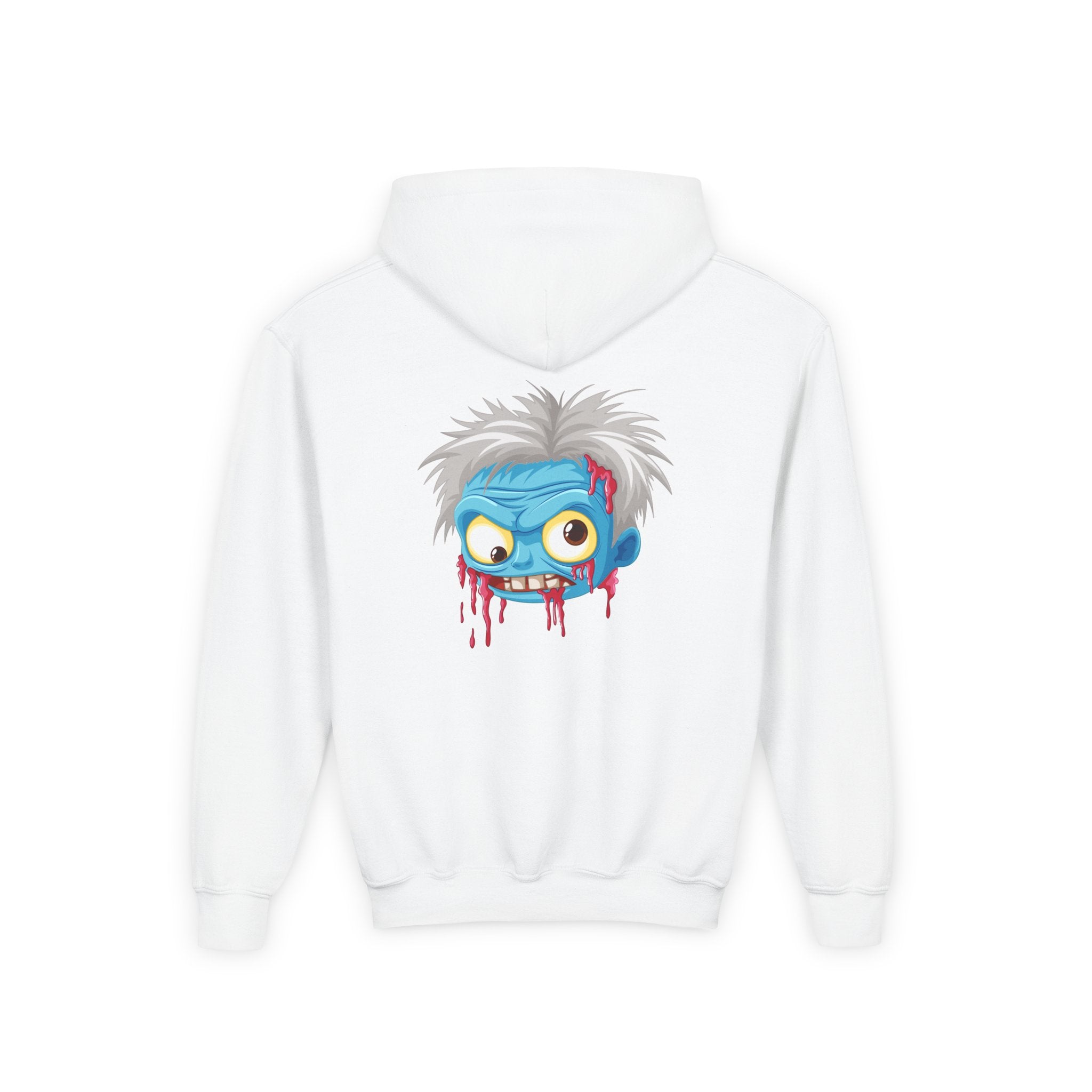 Youth Zombie Hoodie, Fun Halloween Sweatshirt, Cool Costume Apparel, Kids Graphic Hoodie, Gift for Halloween, Scary Cartoon Hoodie