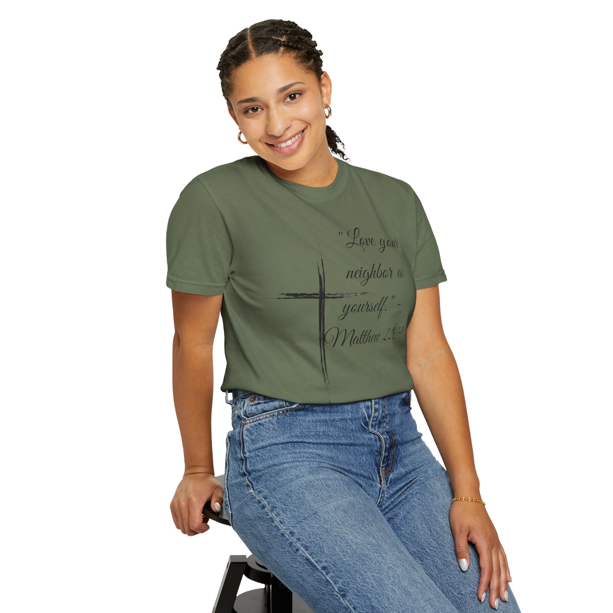 Garment-Dyed Faith T-Shirt, Inspirational Tee, Christian Apparel, Gift for Believers, Scripture Shirt