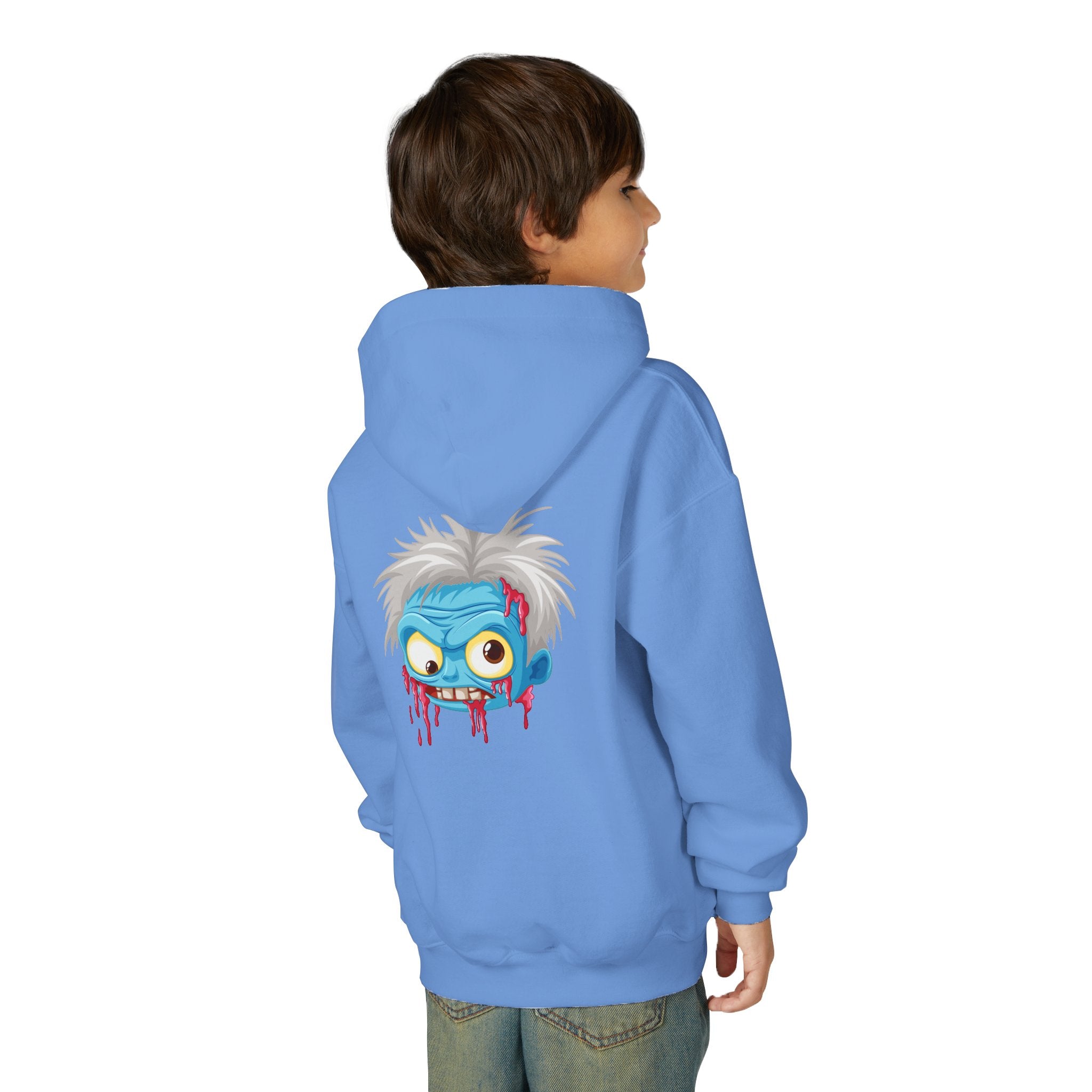 Youth Zombie Hoodie, Fun Halloween Sweatshirt, Cool Costume Apparel, Kids Graphic Hoodie, Gift for Halloween, Scary Cartoon Hoodie