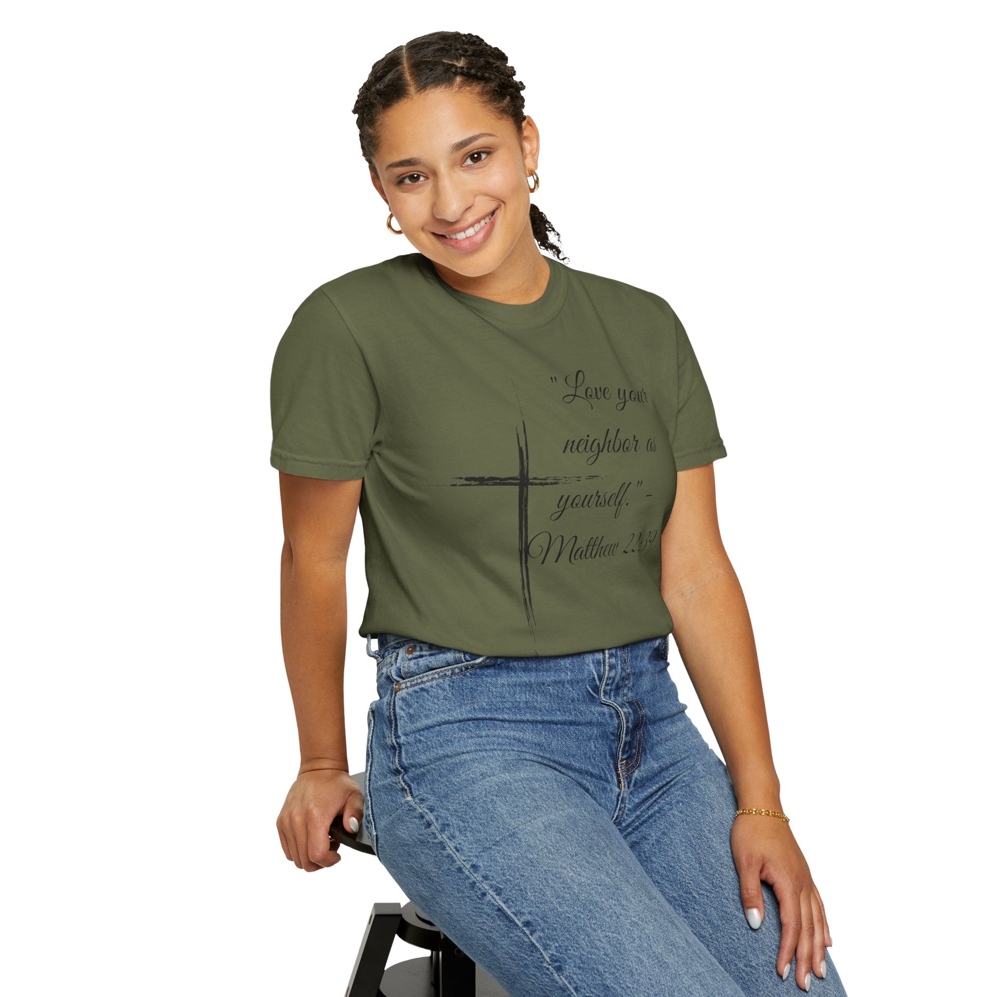 Garment-Dyed Faith T-Shirt, Inspirational Tee, Christian Apparel, Gift for Believers, Scripture Shirt
