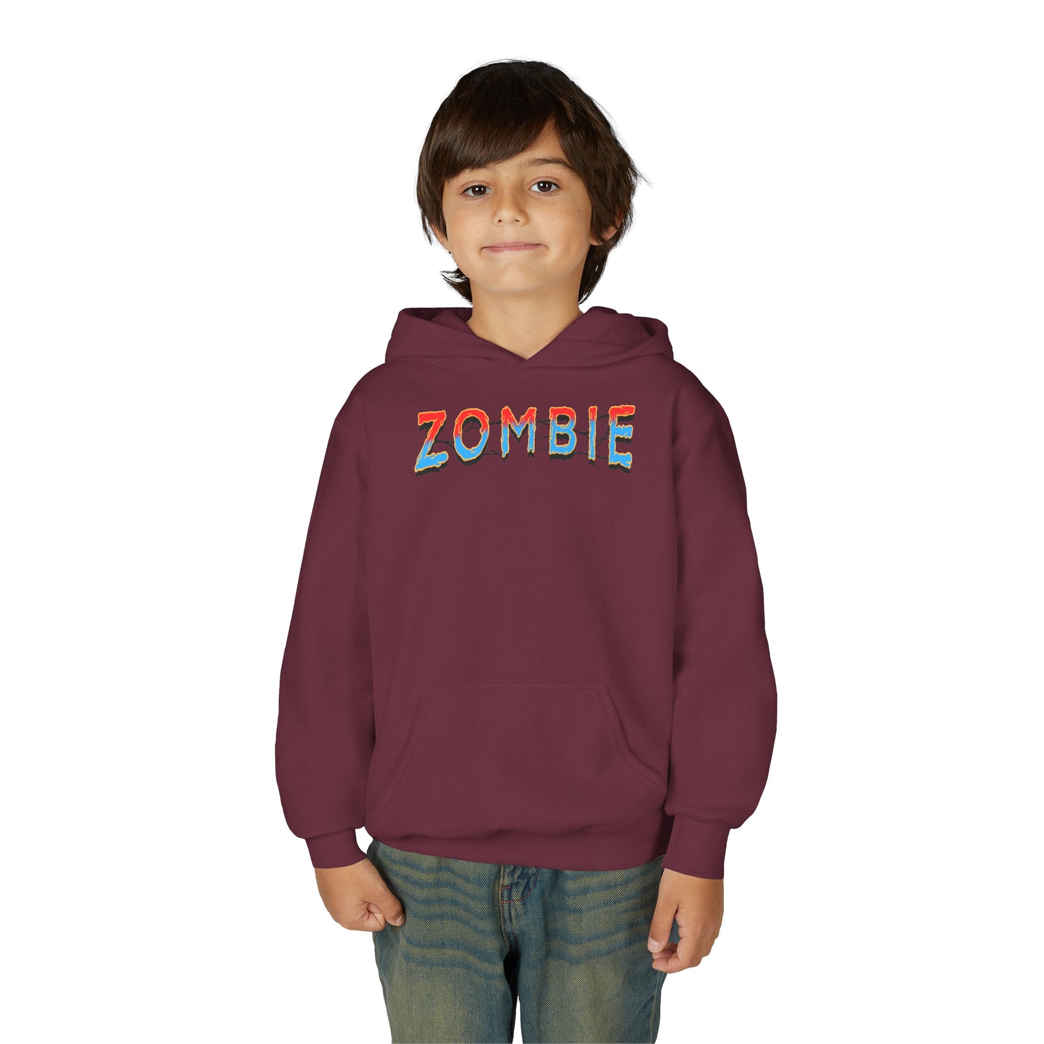 Youth Zombie Hoodie, Fun Halloween Sweatshirt, Cool Costume Apparel, Kids Graphic Hoodie, Gift for Halloween, Scary Cartoon Hoodie