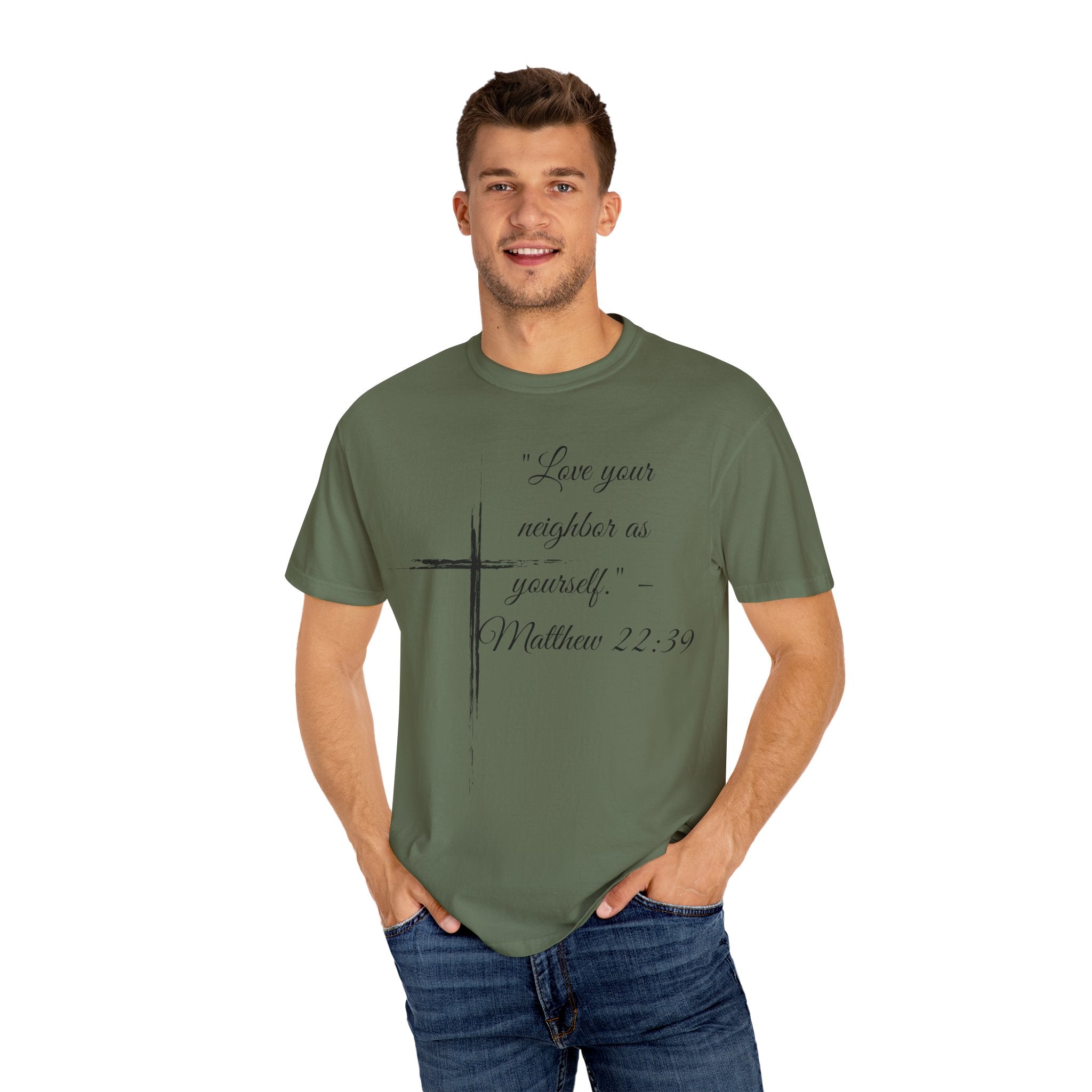 Garment-Dyed Faith T-Shirt, Inspirational Tee, Christian Apparel, Gift for Believers, Scripture Shirt