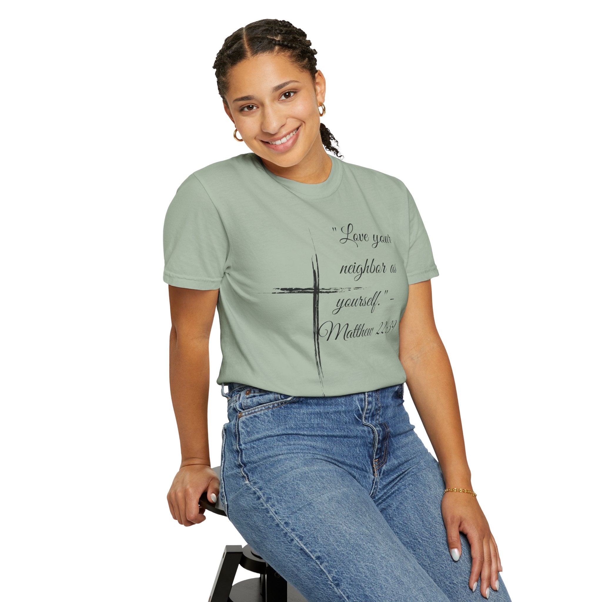 Garment-Dyed Faith T-Shirt, Inspirational Tee, Christian Apparel, Gift for Believers, Scripture Shirt