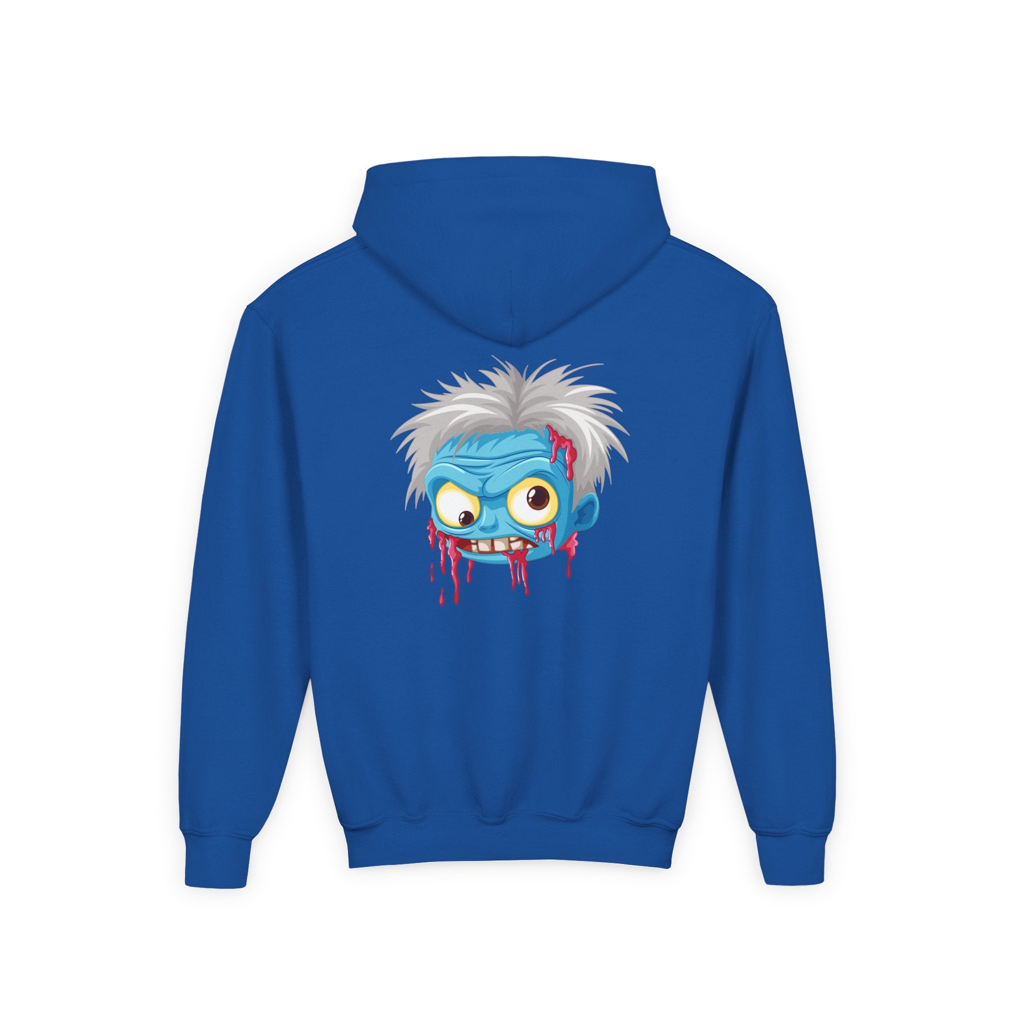 Youth Zombie Hoodie, Fun Halloween Sweatshirt, Cool Costume Apparel, Kids Graphic Hoodie, Gift for Halloween, Scary Cartoon Hoodie