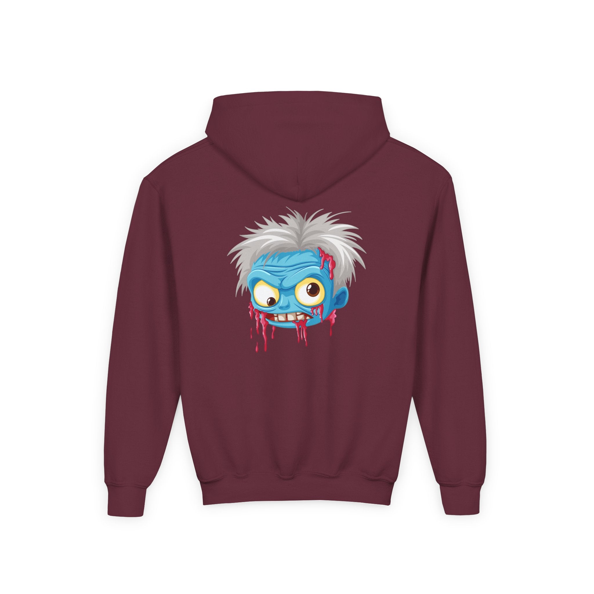 Youth Zombie Hoodie, Fun Halloween Sweatshirt, Cool Costume Apparel, Kids Graphic Hoodie, Gift for Halloween, Scary Cartoon Hoodie