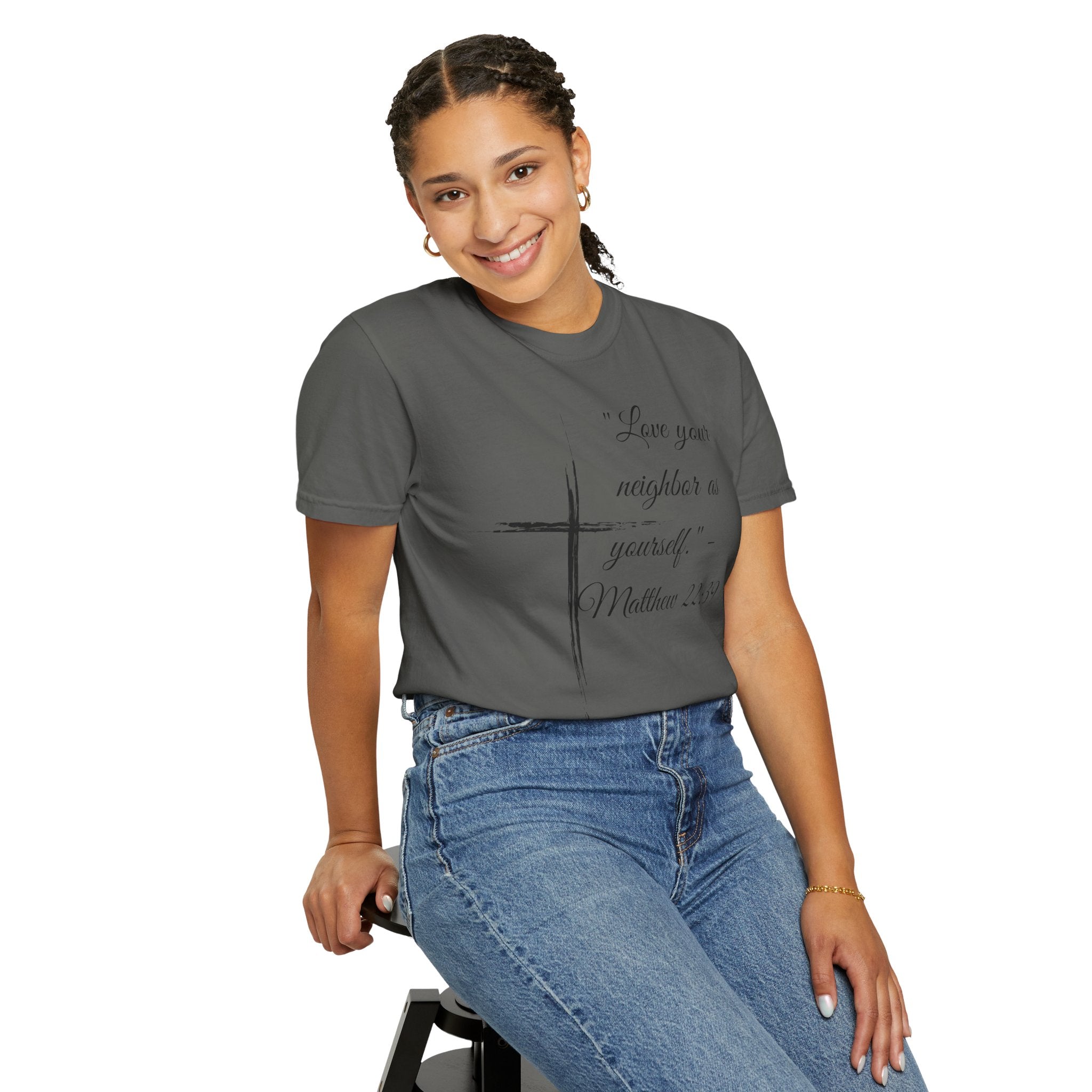 Garment-Dyed Faith T-Shirt, Inspirational Tee, Christian Apparel, Gift for Believers, Scripture Shirt