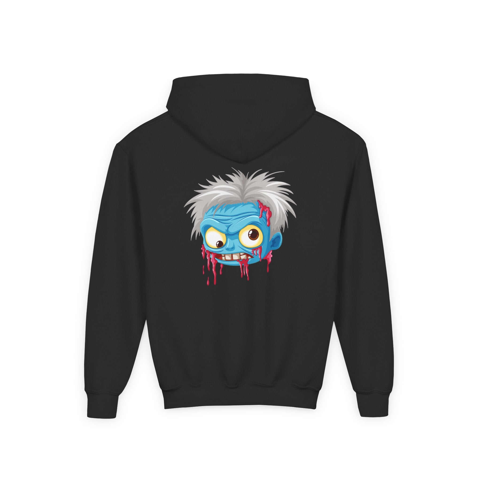 Youth Zombie Hoodie, Fun Halloween Sweatshirt, Cool Costume Apparel, Kids Graphic Hoodie, Gift for Halloween, Scary Cartoon Hoodie