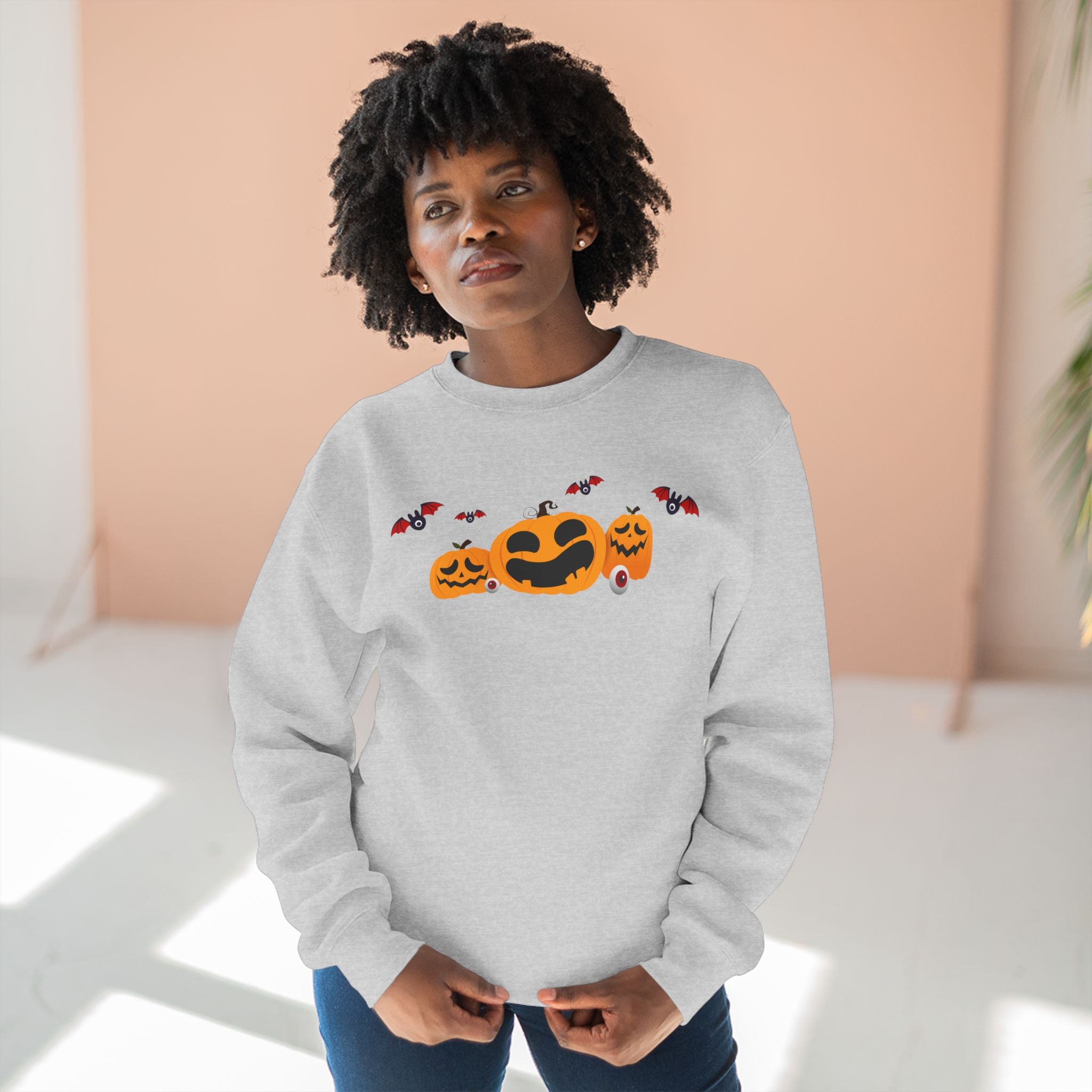Cozy Halloween Sweatshirt, Unisex Crewneck for Fall, Pumpkin Sweatshirt, Halloween Apparel, Autumn Fashion