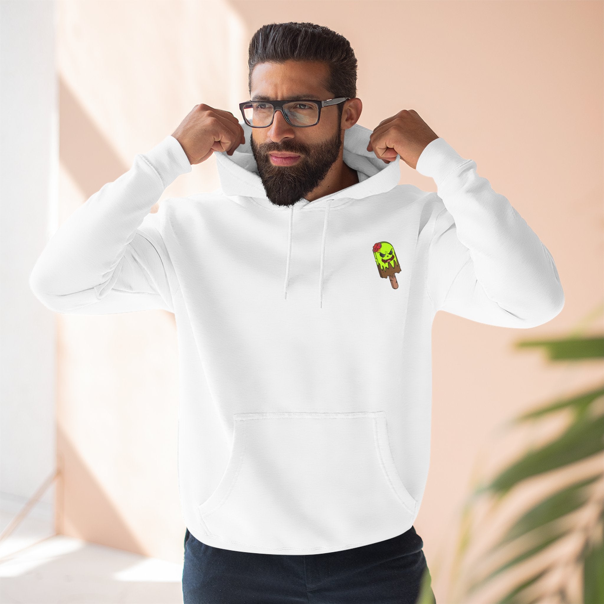 Zombie Hand Three-Panel Fleece Hoodie, Halloween Apparel, Graphic Hoodie, Unisex Sweatshirt, Fun Gift for Friends