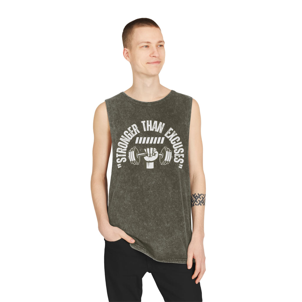 Motivational Unisex Tank Top - 'Stronger Than Excuses' - Gym Wear, Workout Clothes, Fitness Apparel, Casual Summer Top, Gift for Athletes