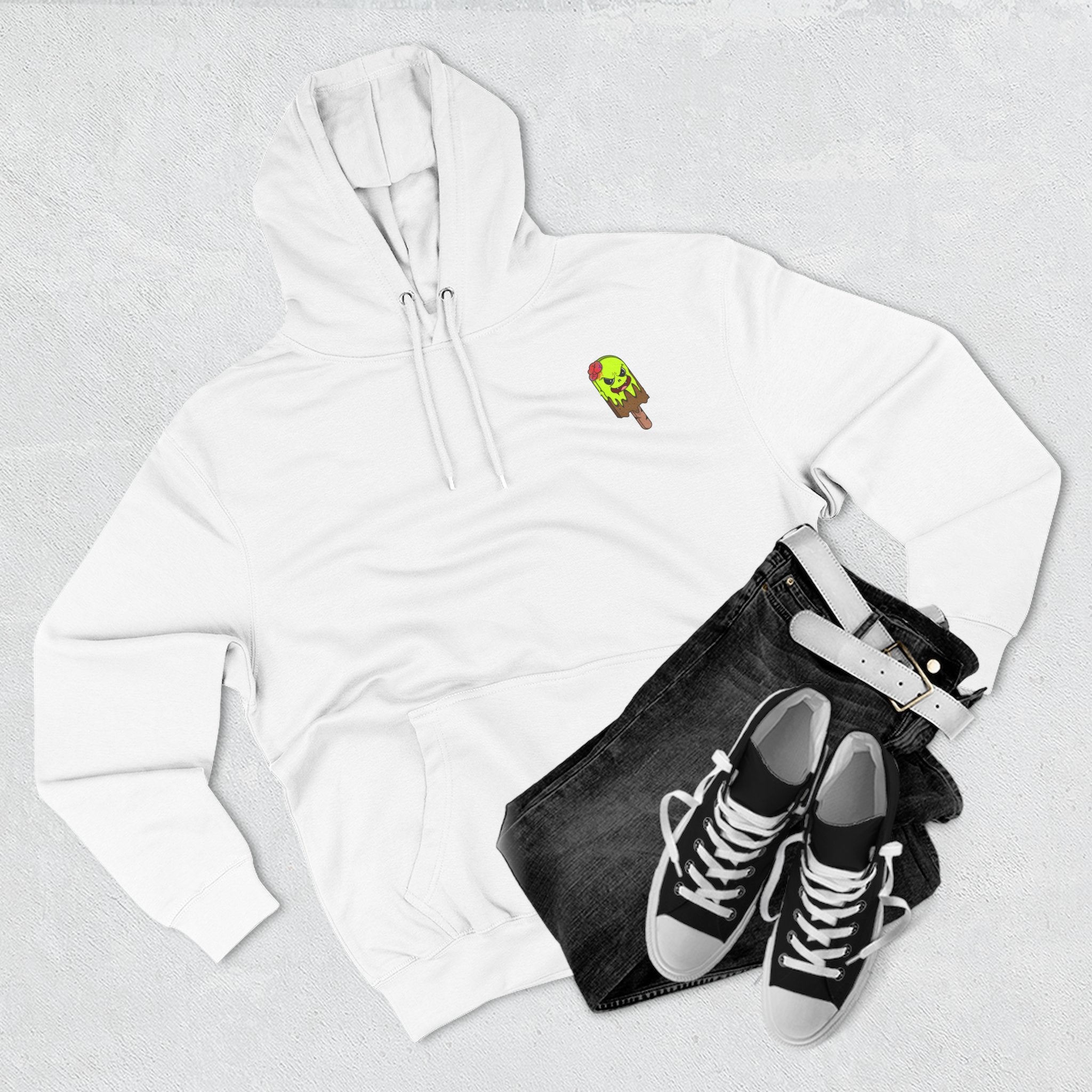 Zombie Hand Three-Panel Fleece Hoodie, Halloween Apparel, Graphic Hoodie, Unisex Sweatshirt, Fun Gift for Friends