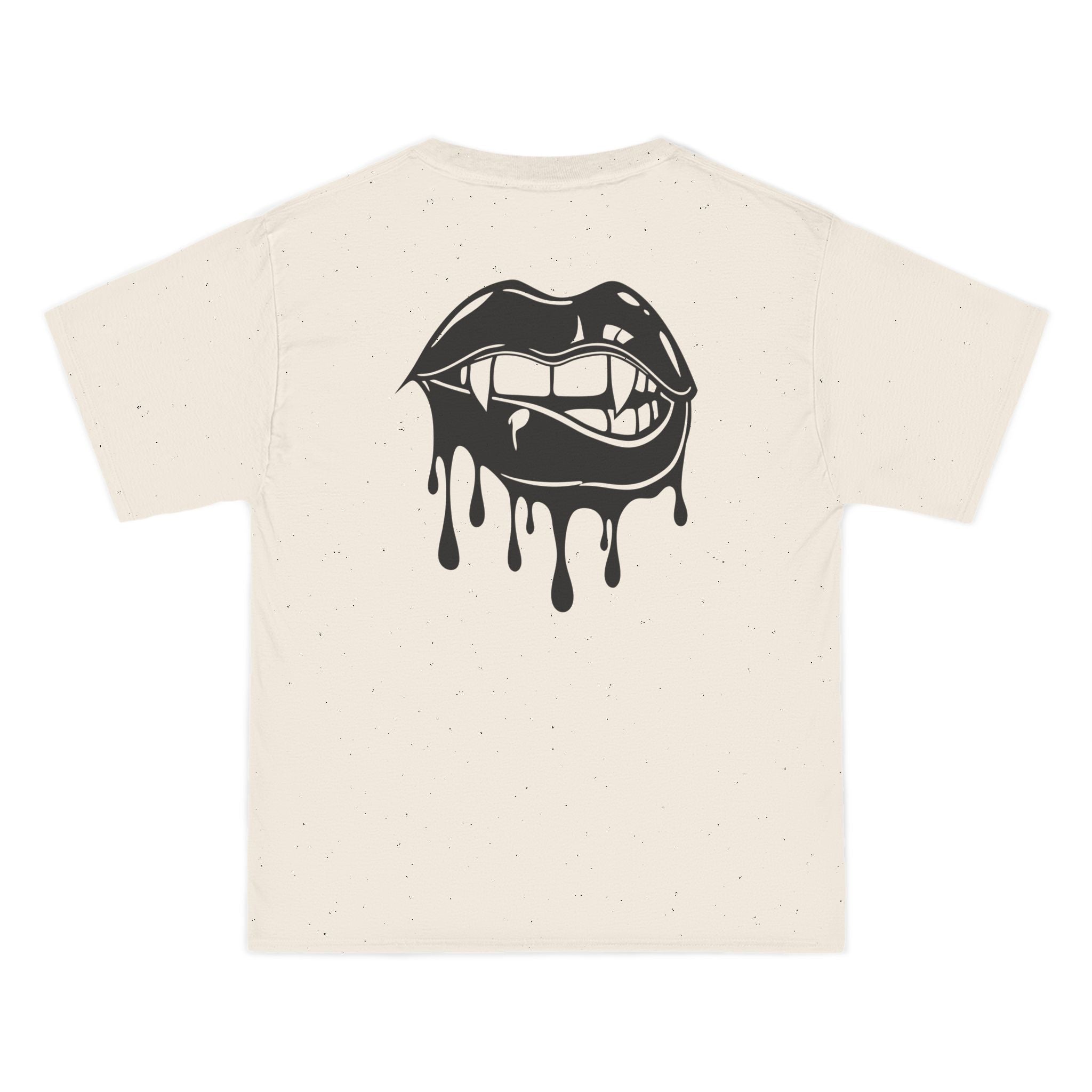 Edgy Graphic Tee with Dripping Lips Design | Casual Streetwear, Unique Gift, Trendy T-shirt, Artful Apparel, Everyday Wear