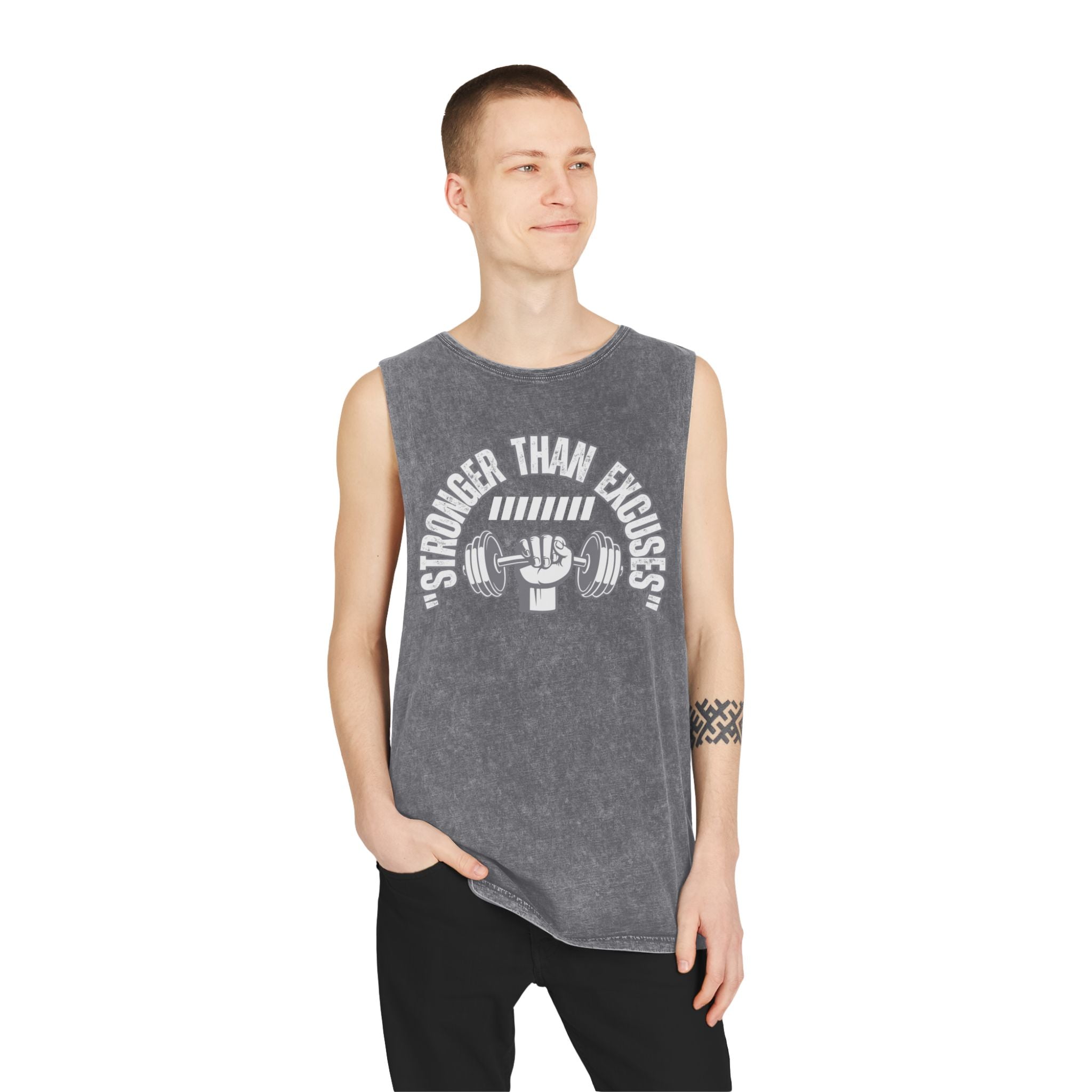 Motivational Unisex Tank Top - 'Stronger Than Excuses' - Gym Wear, Workout Clothes, Fitness Apparel, Casual Summer Top, Gift for Athletes