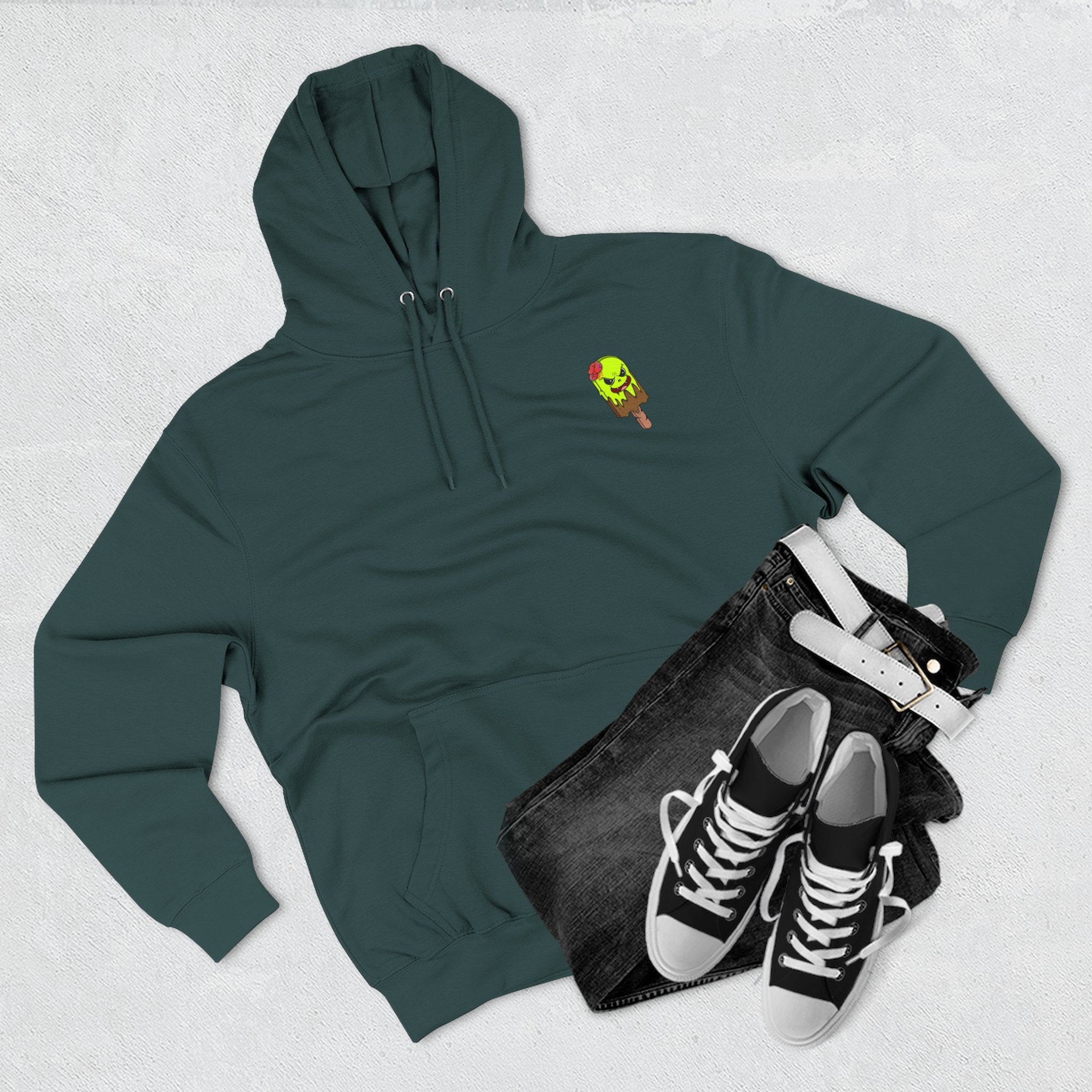 Zombie Hand Three-Panel Fleece Hoodie, Halloween Apparel, Graphic Hoodie, Unisex Sweatshirt, Fun Gift for Friends