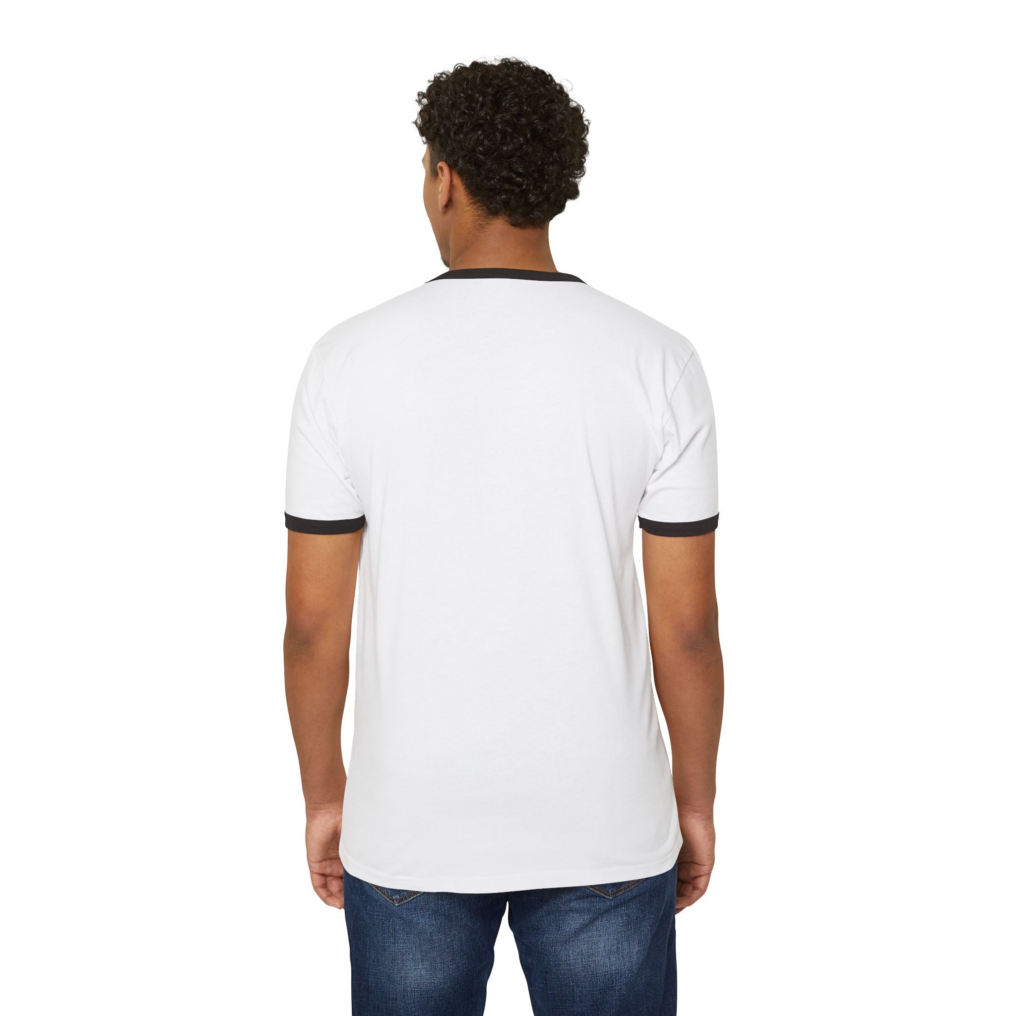 Mysterious Eyes Ringer T-Shirt, Unisex Graphic Tee, Trendy Casual Wear, Perfect for Anime Fans, Unique Gift Idea, Halloween Apparel