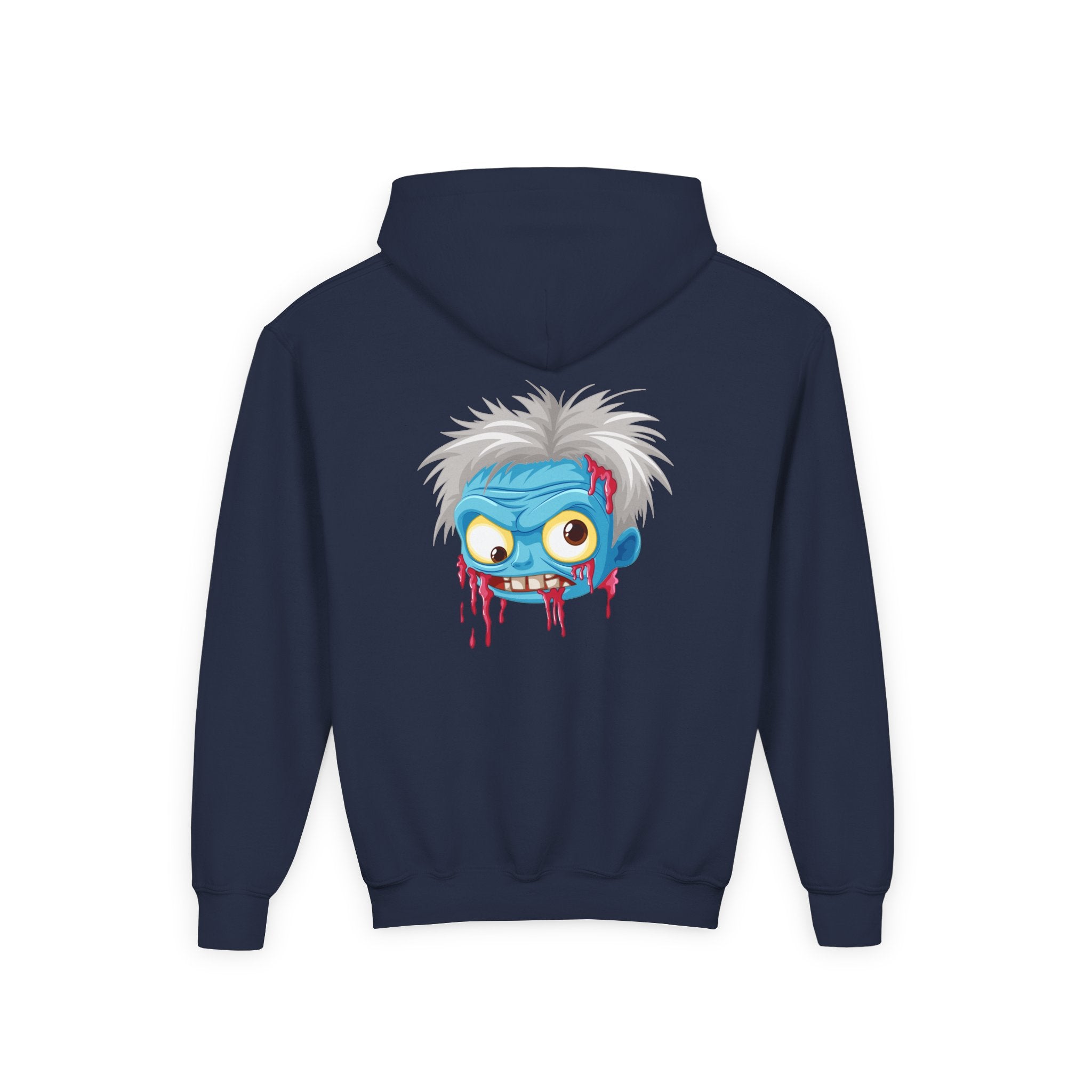 Youth Zombie Hoodie, Fun Halloween Sweatshirt, Cool Costume Apparel, Kids Graphic Hoodie, Gift for Halloween, Scary Cartoon Hoodie