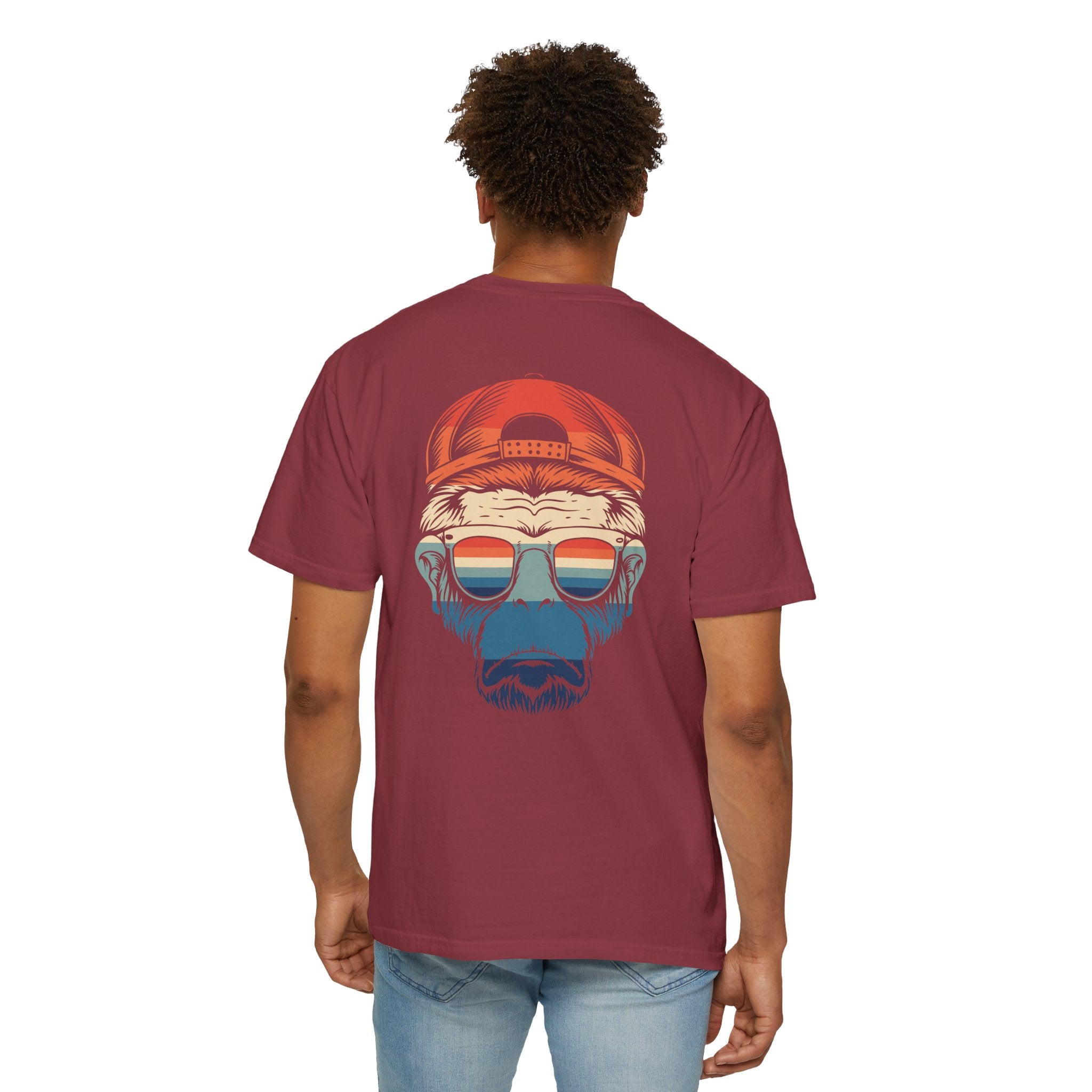 Retro Monkey Graphic T-Shirt, Unisex Casual Tee, Perfect for Summer, Gifts for Animal Lovers, Beachwear, Fun Retro Style