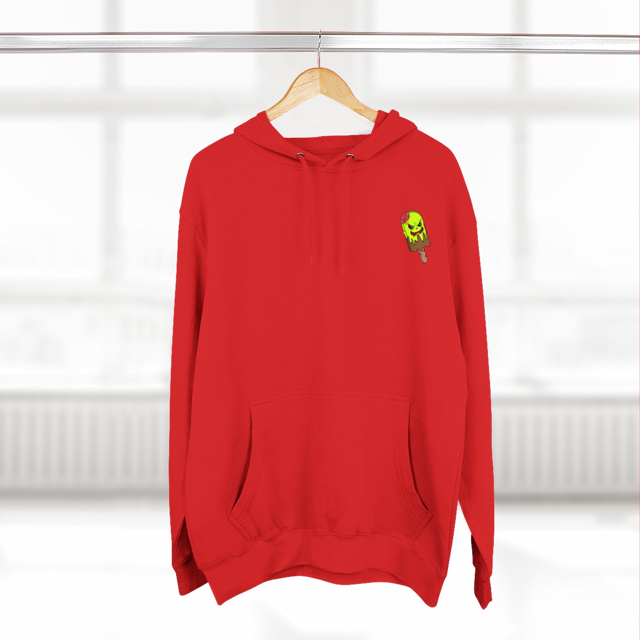 Zombie Hand Three-Panel Fleece Hoodie, Halloween Apparel, Graphic Hoodie, Unisex Sweatshirt, Fun Gift for Friends