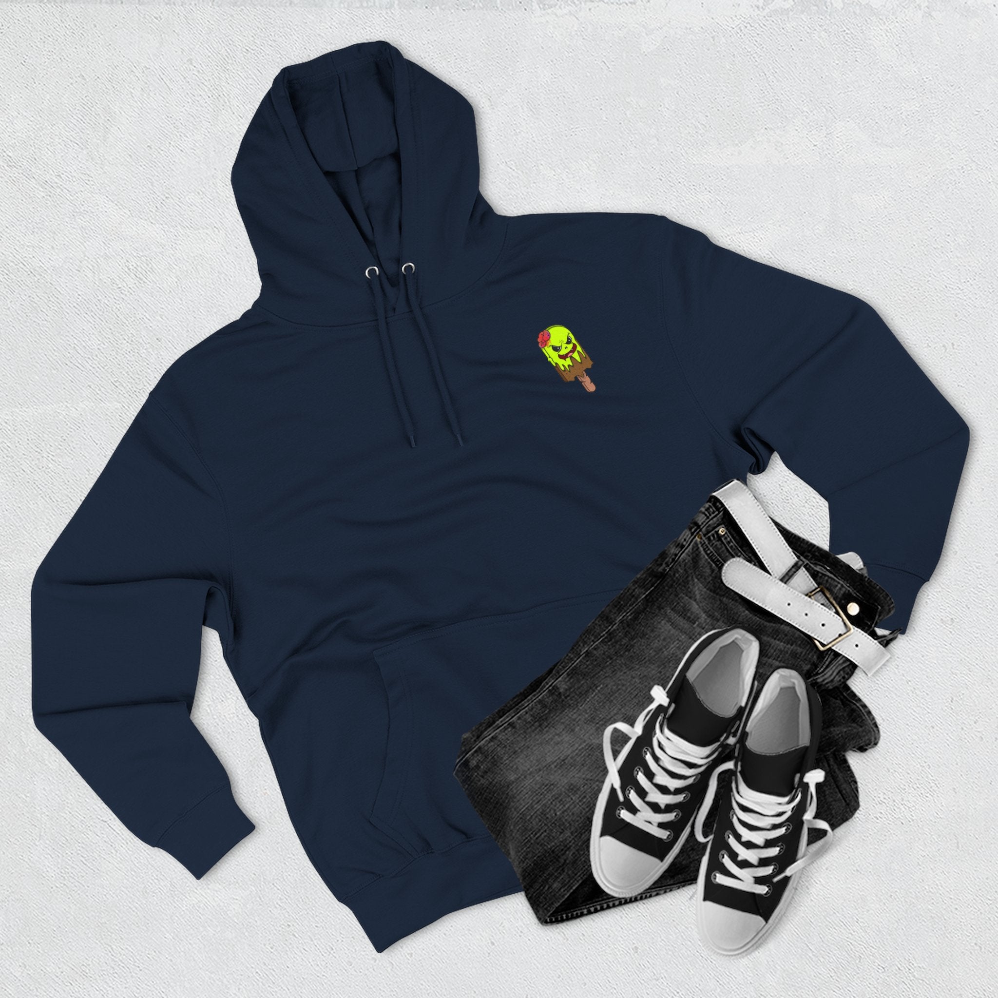 Zombie Hand Three-Panel Fleece Hoodie, Halloween Apparel, Graphic Hoodie, Unisex Sweatshirt, Fun Gift for Friends