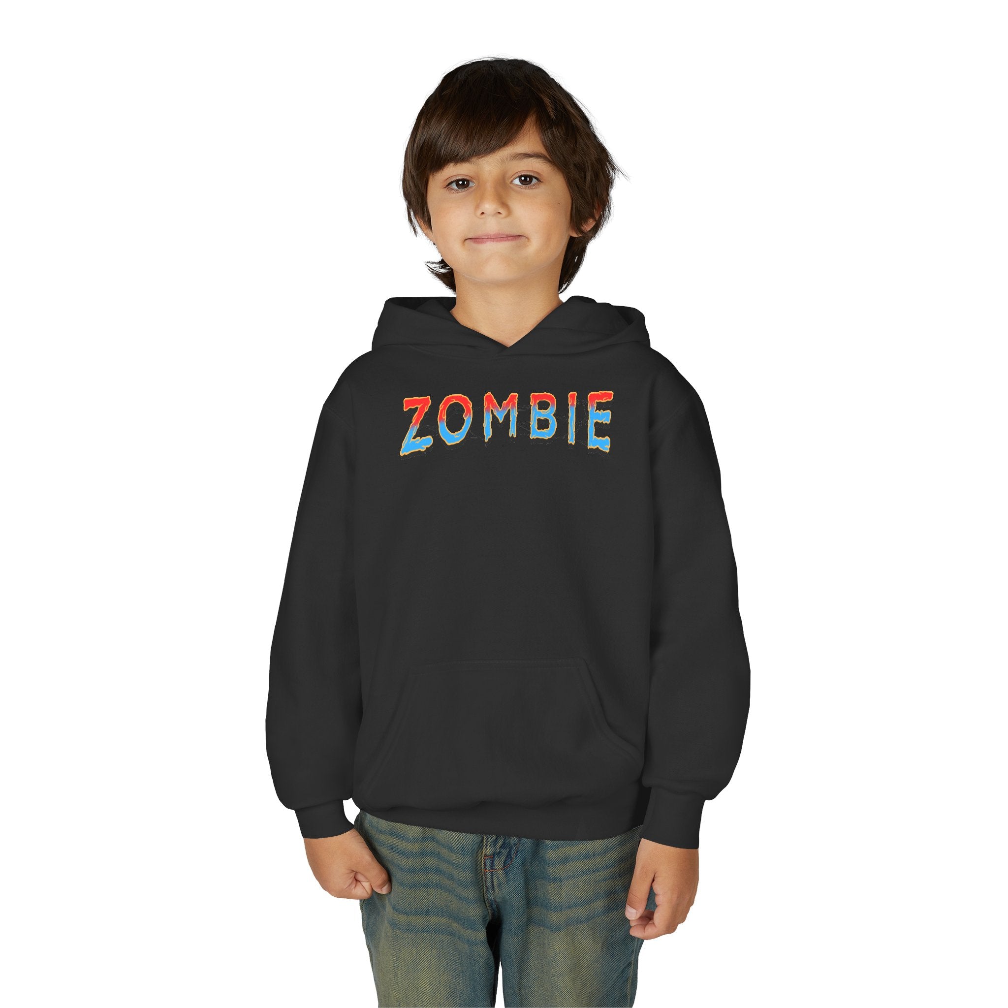 Youth Zombie Hoodie, Fun Halloween Sweatshirt, Cool Costume Apparel, Kids Graphic Hoodie, Gift for Halloween, Scary Cartoon Hoodie