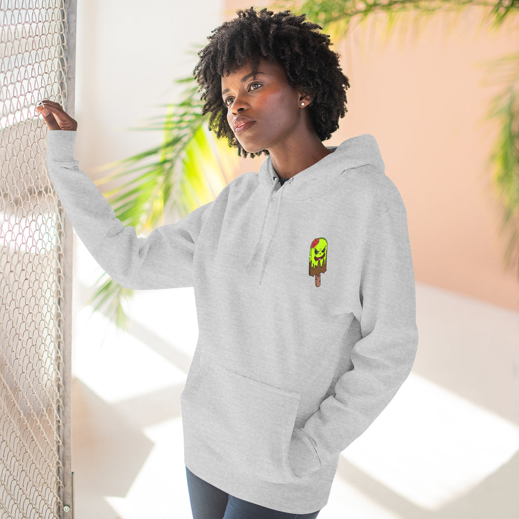 Zombie Hand Three-Panel Fleece Hoodie, Halloween Apparel, Graphic Hoodie, Unisex Sweatshirt, Fun Gift for Friends