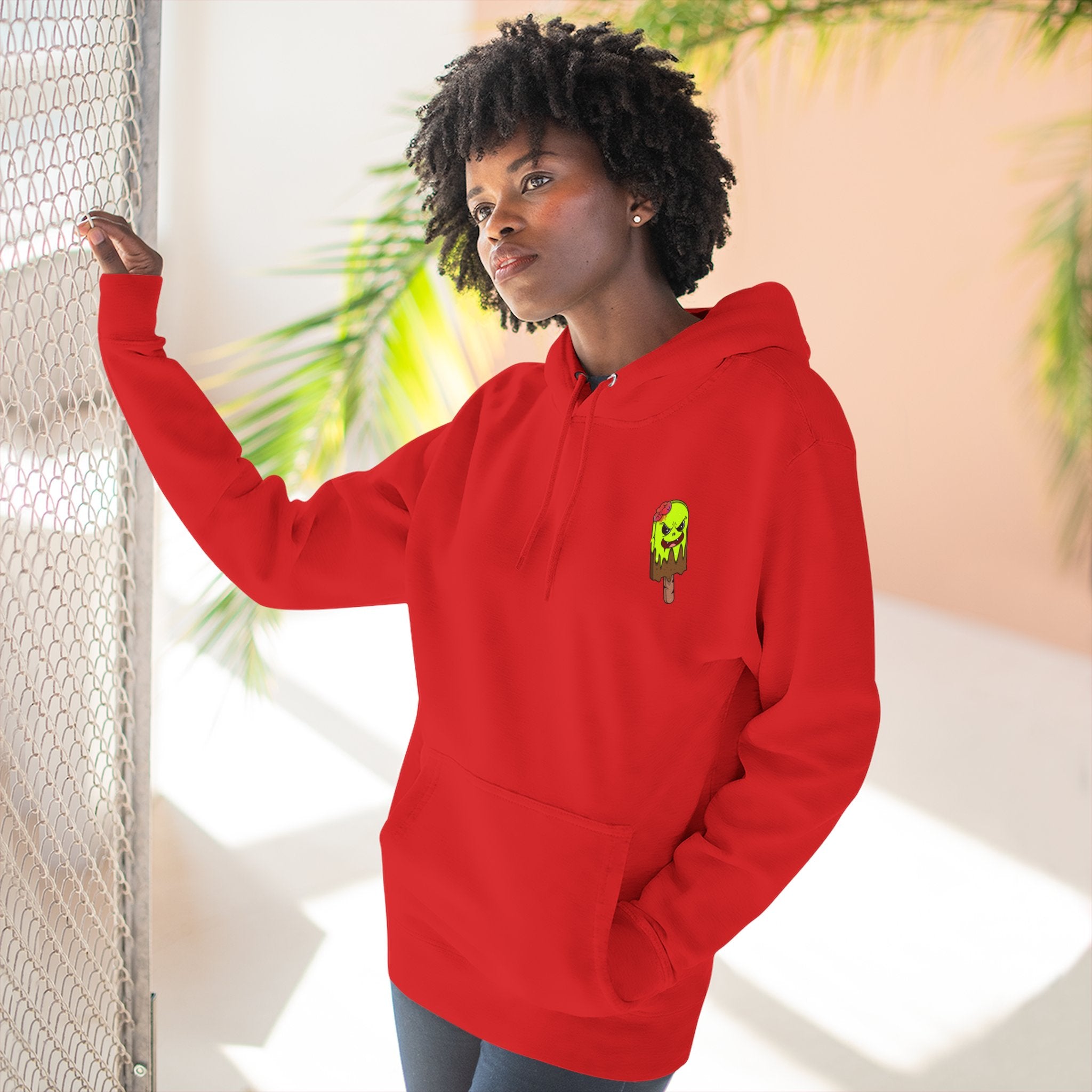 Zombie Hand Three-Panel Fleece Hoodie, Halloween Apparel, Graphic Hoodie, Unisex Sweatshirt, Fun Gift for Friends