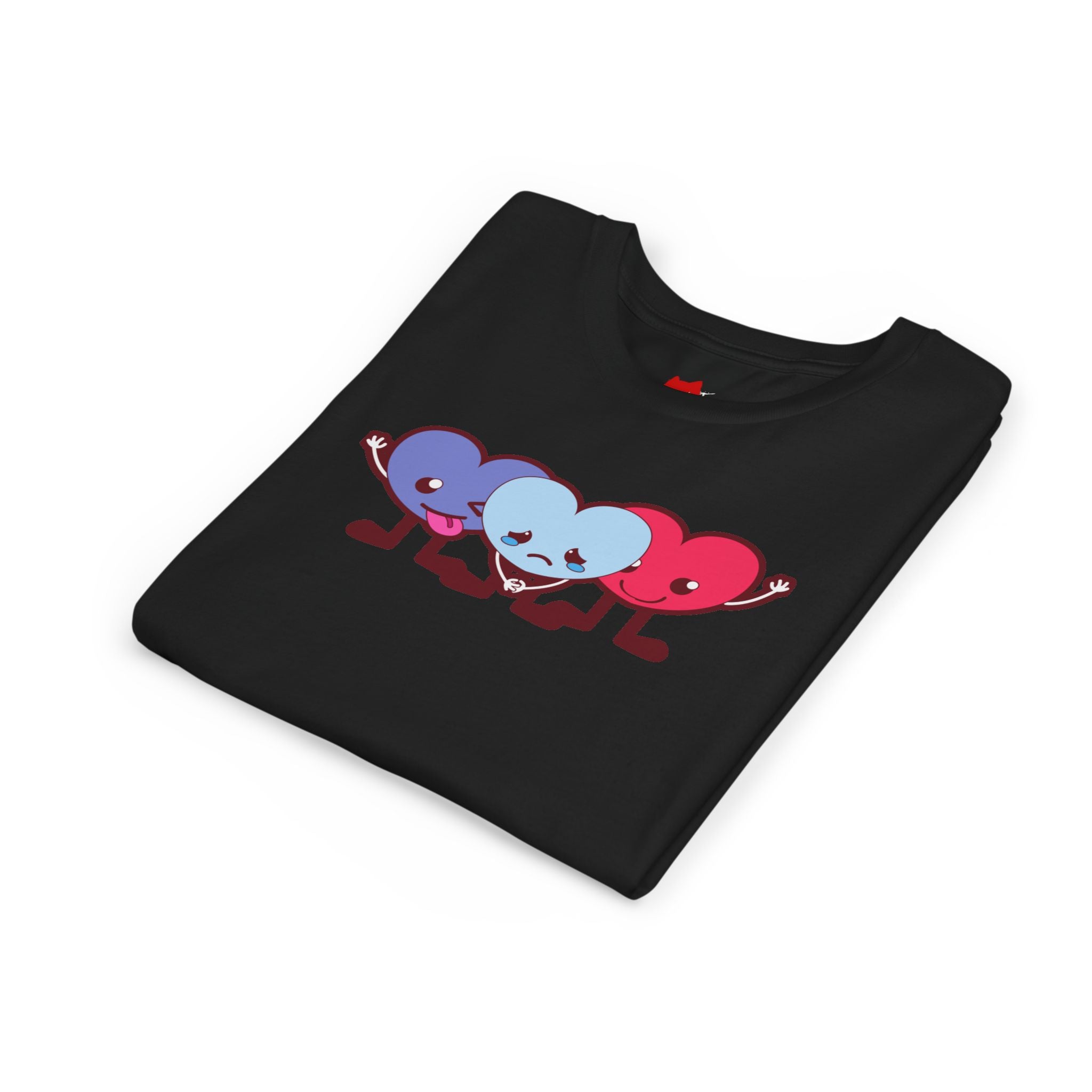 Playful Heart Friends Youth Tee, Kids Graphic T-Shirt, Cute Short Sleeve