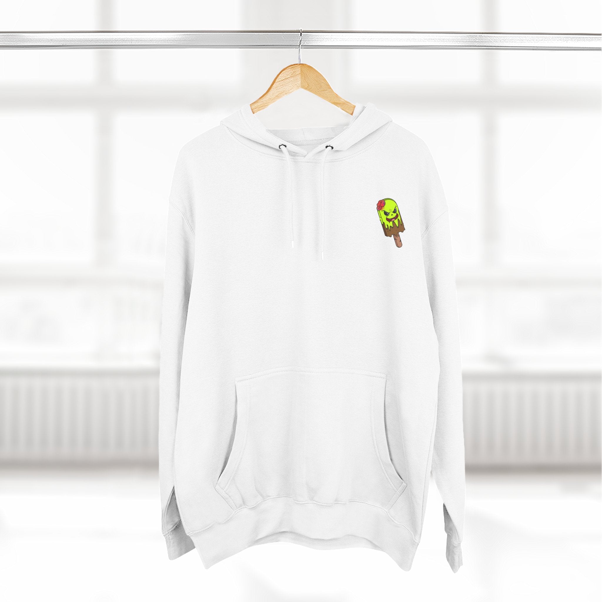 Zombie Hand Three-Panel Fleece Hoodie, Halloween Apparel, Graphic Hoodie, Unisex Sweatshirt, Fun Gift for Friends