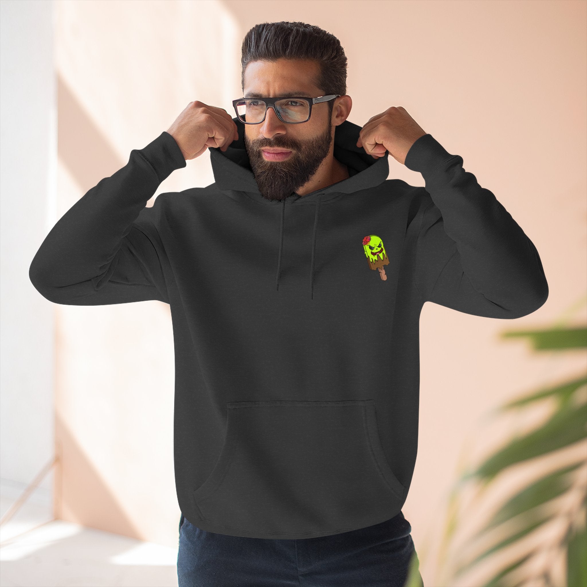 Zombie Hand Three-Panel Fleece Hoodie, Halloween Apparel, Graphic Hoodie, Unisex Sweatshirt, Fun Gift for Friends