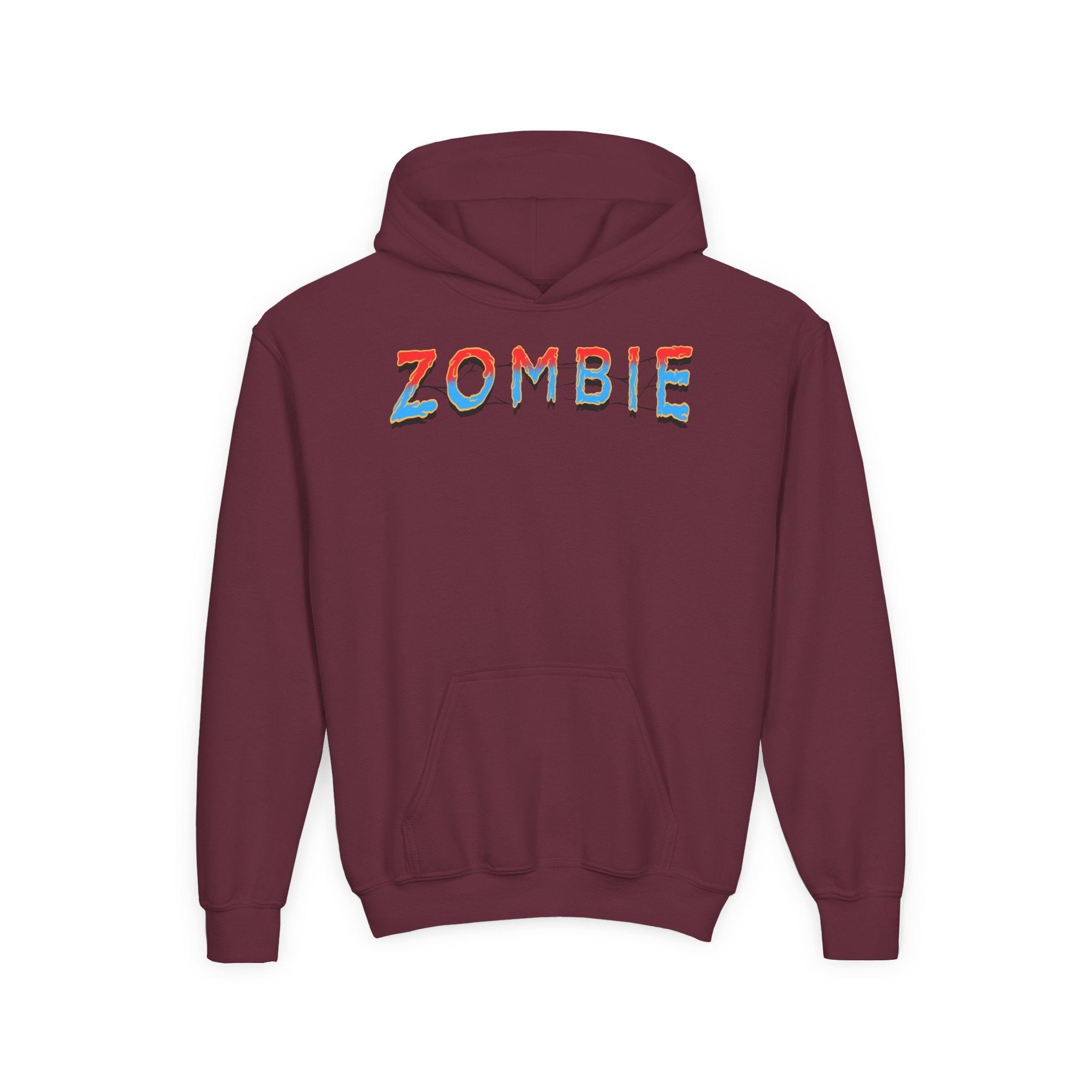 Youth Zombie Hoodie, Fun Halloween Sweatshirt, Cool Costume Apparel, Kids Graphic Hoodie, Gift for Halloween, Scary Cartoon Hoodie