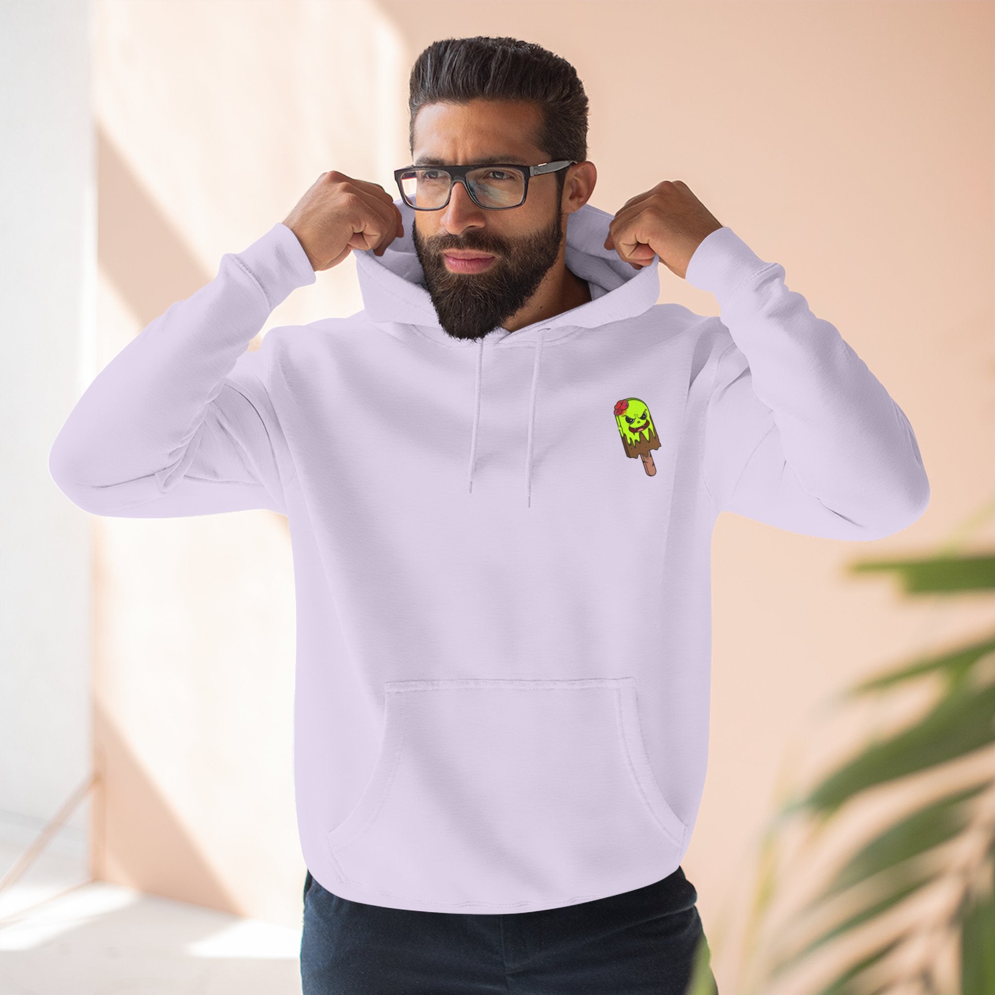 Zombie Hand Three-Panel Fleece Hoodie, Halloween Apparel, Graphic Hoodie, Unisex Sweatshirt, Fun Gift for Friends
