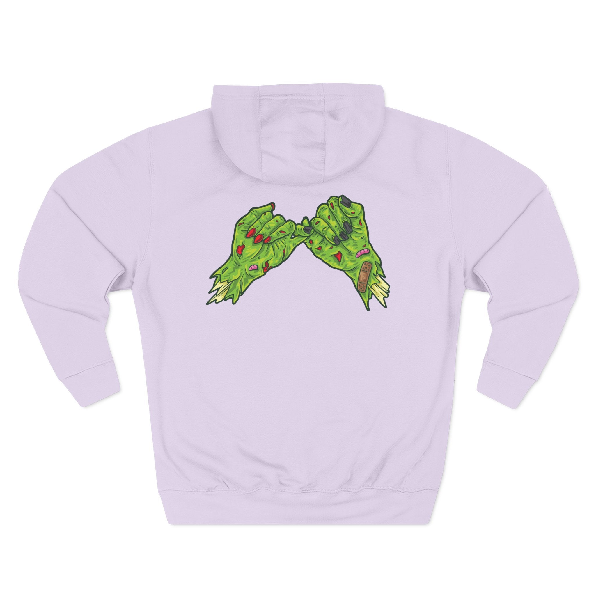 Zombie Hand Three-Panel Fleece Hoodie, Halloween Apparel, Graphic Hoodie, Unisex Sweatshirt, Fun Gift for Friends