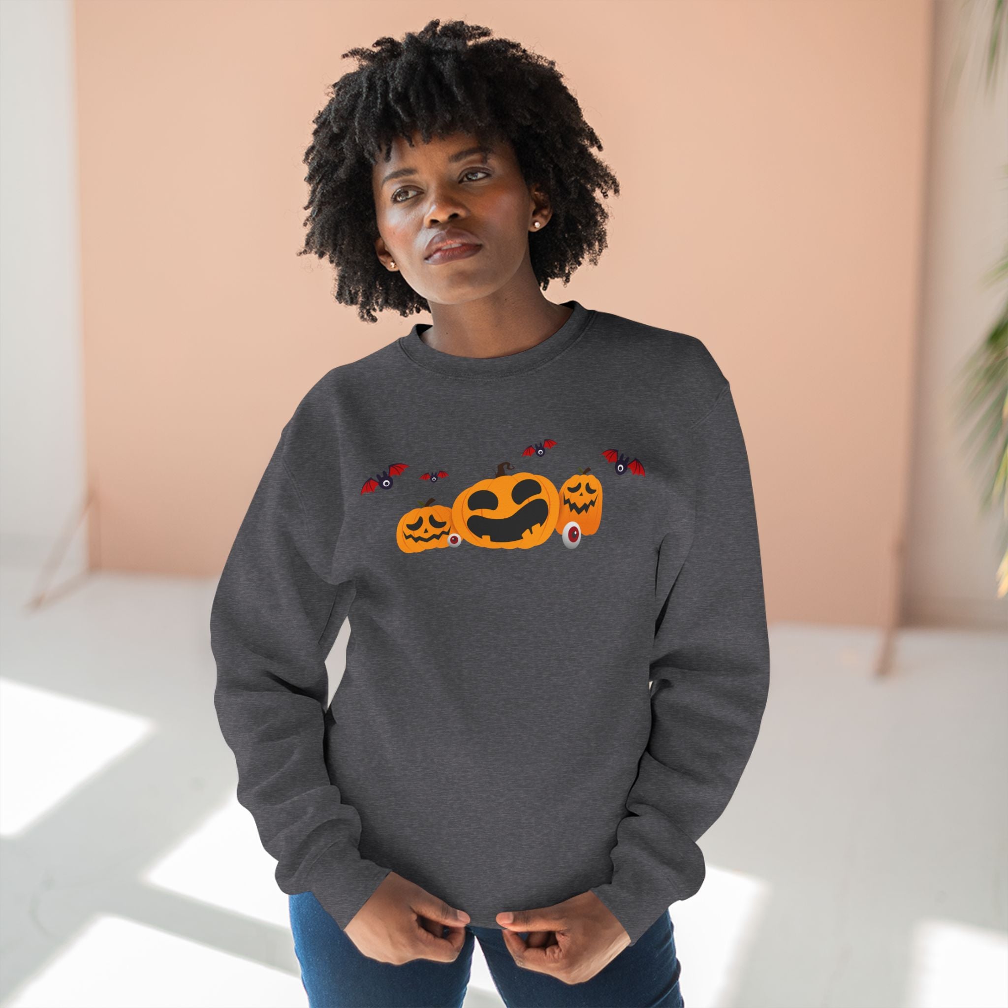 Cozy Halloween Sweatshirt, Unisex Crewneck for Fall, Pumpkin Sweatshirt, Halloween Apparel, Autumn Fashion