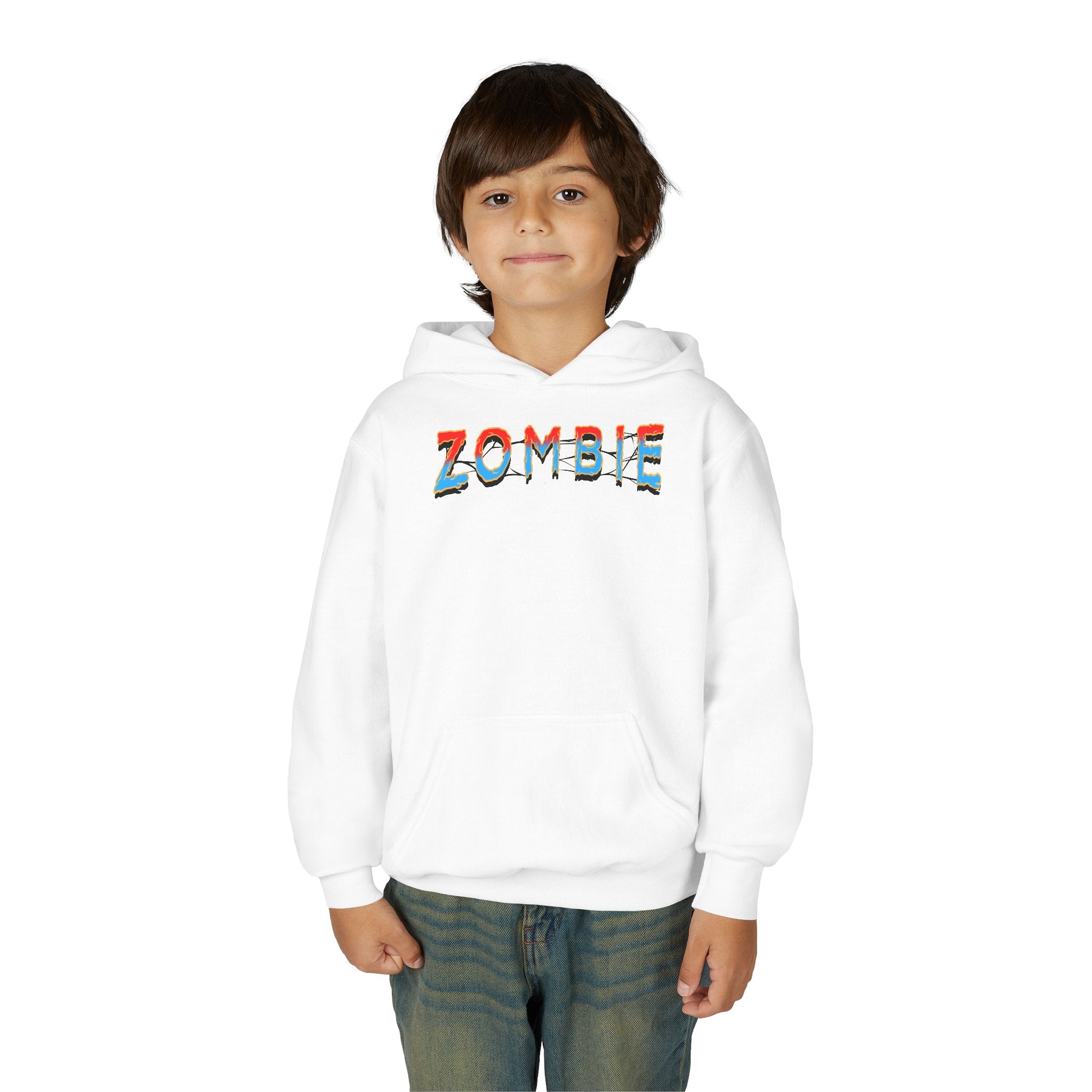 Youth Zombie Hoodie, Fun Halloween Sweatshirt, Cool Costume Apparel, Kids Graphic Hoodie, Gift for Halloween, Scary Cartoon Hoodie