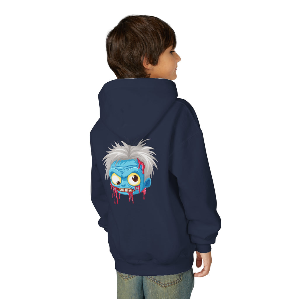 Youth Zombie Hoodie, Fun Halloween Sweatshirt, Cool Costume Apparel, Kids Graphic Hoodie, Gift for Halloween, Scary Cartoon Hoodie