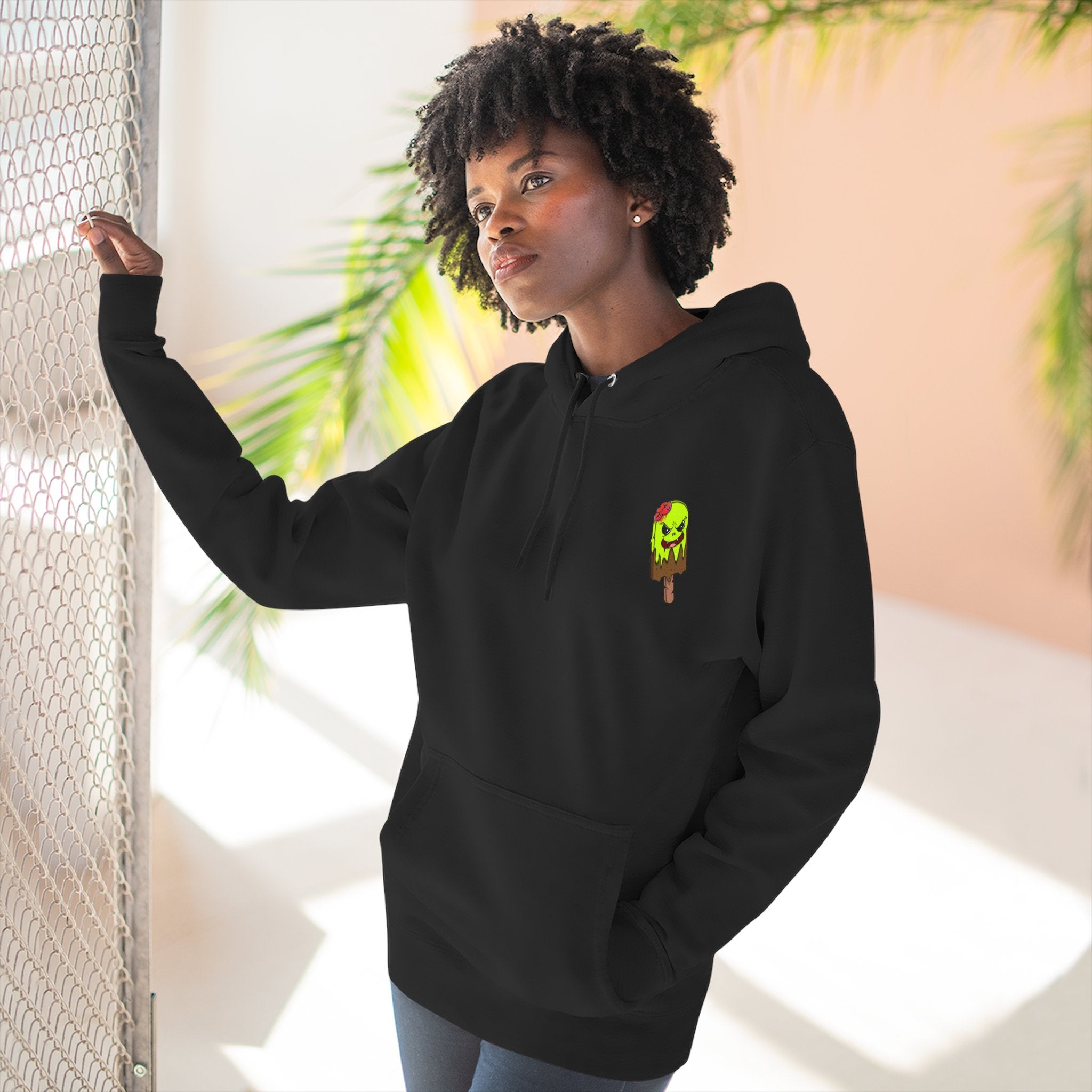 Zombie Hand Three-Panel Fleece Hoodie, Halloween Apparel, Graphic Hoodie, Unisex Sweatshirt, Fun Gift for Friends