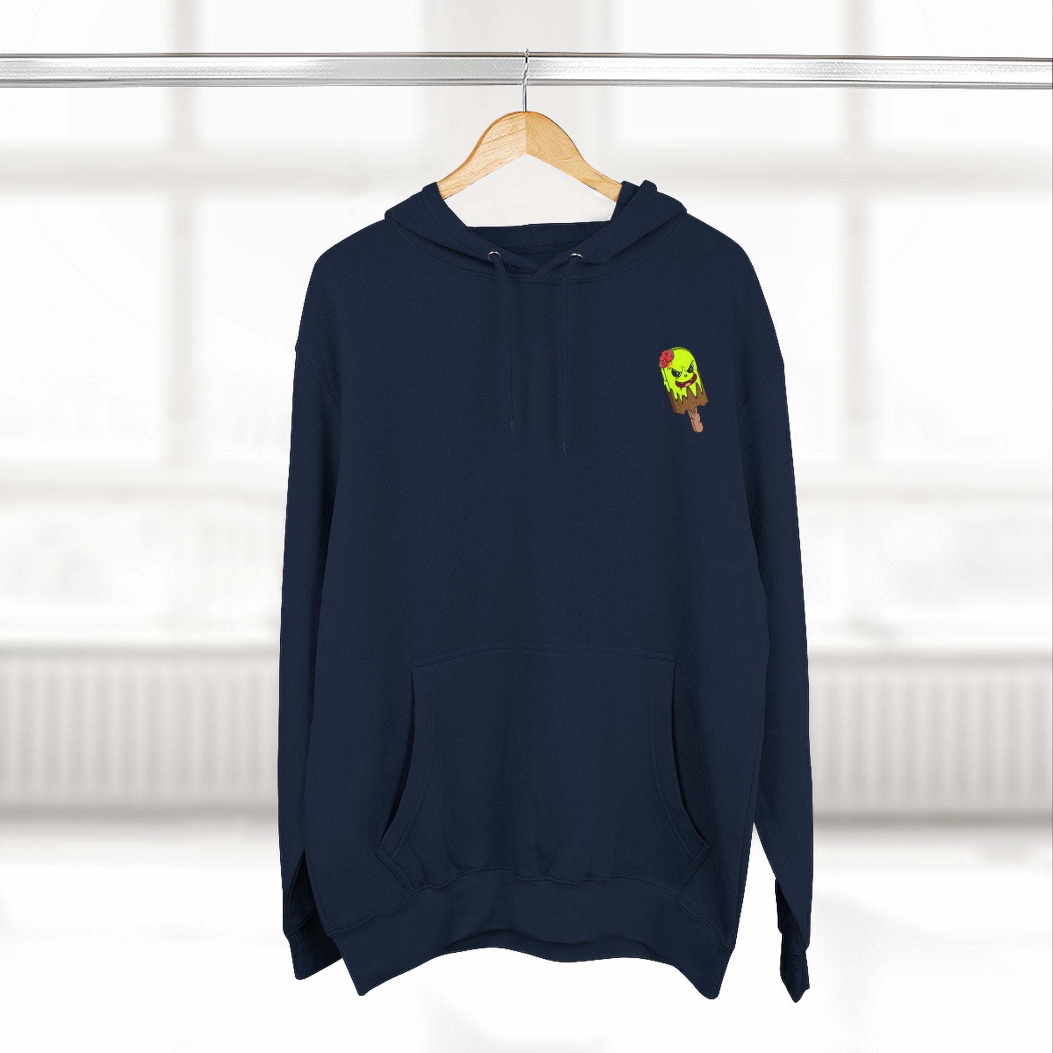 Zombie Hand Three-Panel Fleece Hoodie, Halloween Apparel, Graphic Hoodie, Unisex Sweatshirt, Fun Gift for Friends