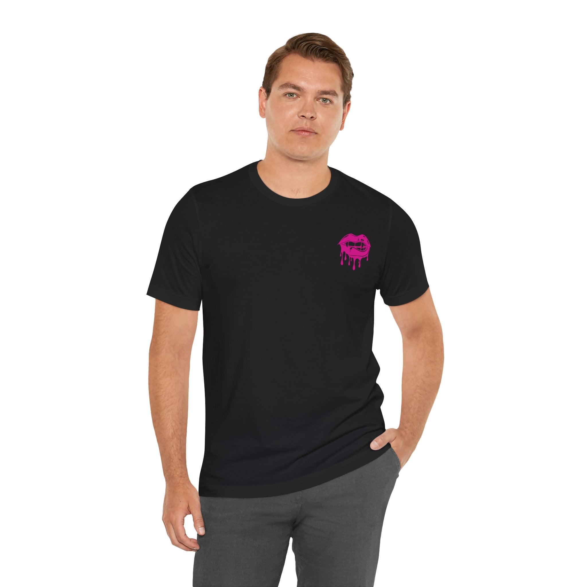 Edgy Graphic Tee with Skull and Lips, Unisex T-Shirt for Trendsetters, Casual Wear, Festival Outfit, Gift for Her/Him