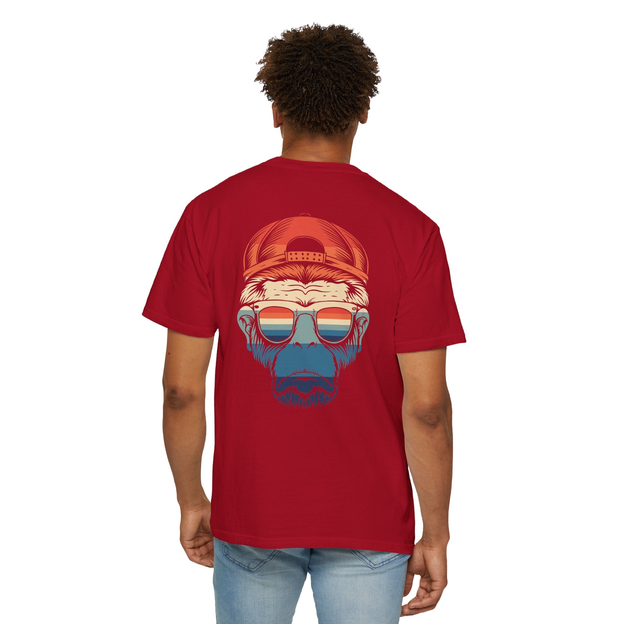 Retro Monkey Graphic T-Shirt, Unisex Casual Tee, Perfect for Summer, Gifts for Animal Lovers, Beachwear, Fun Retro Style