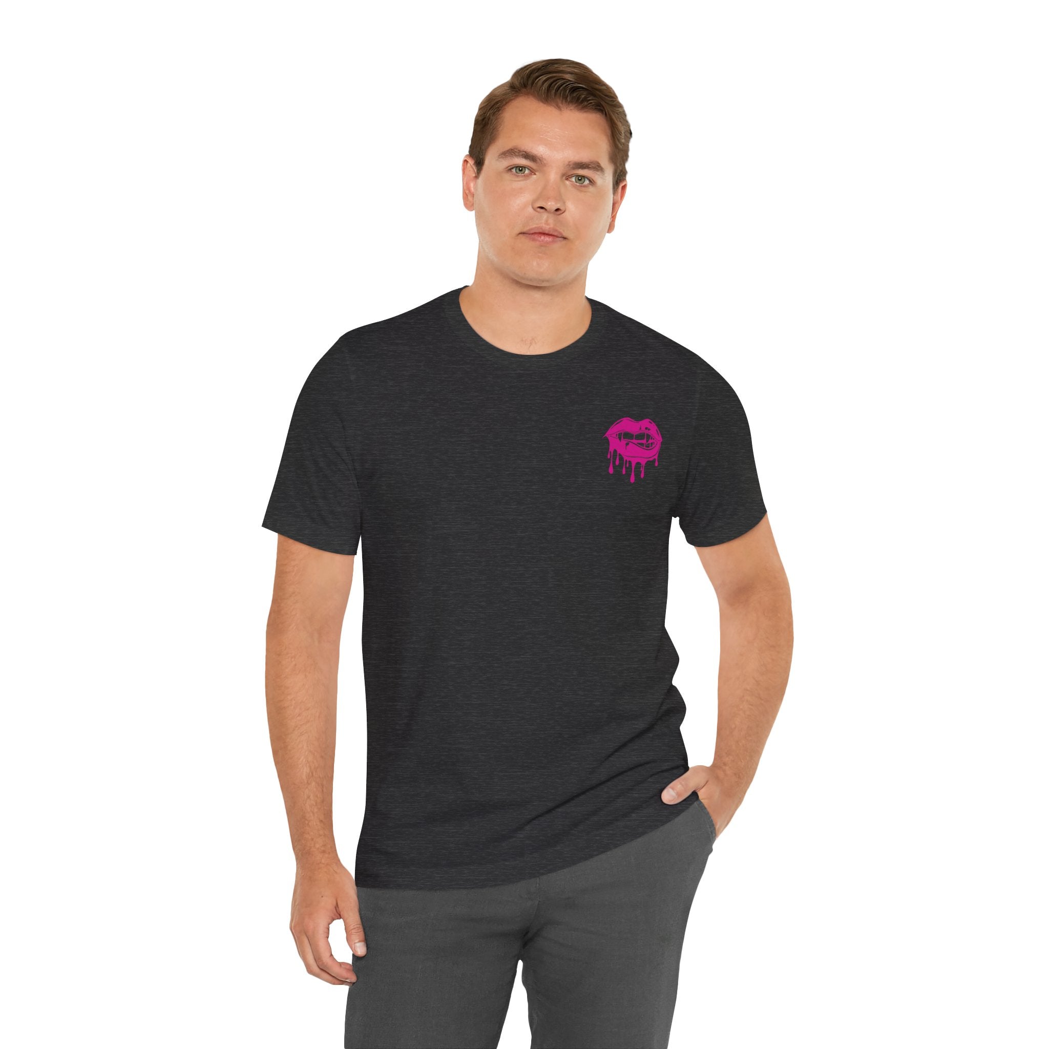 Edgy Graphic Tee with Skull and Lips, Unisex T-Shirt for Trendsetters, Casual Wear, Festival Outfit, Gift for Her/Him