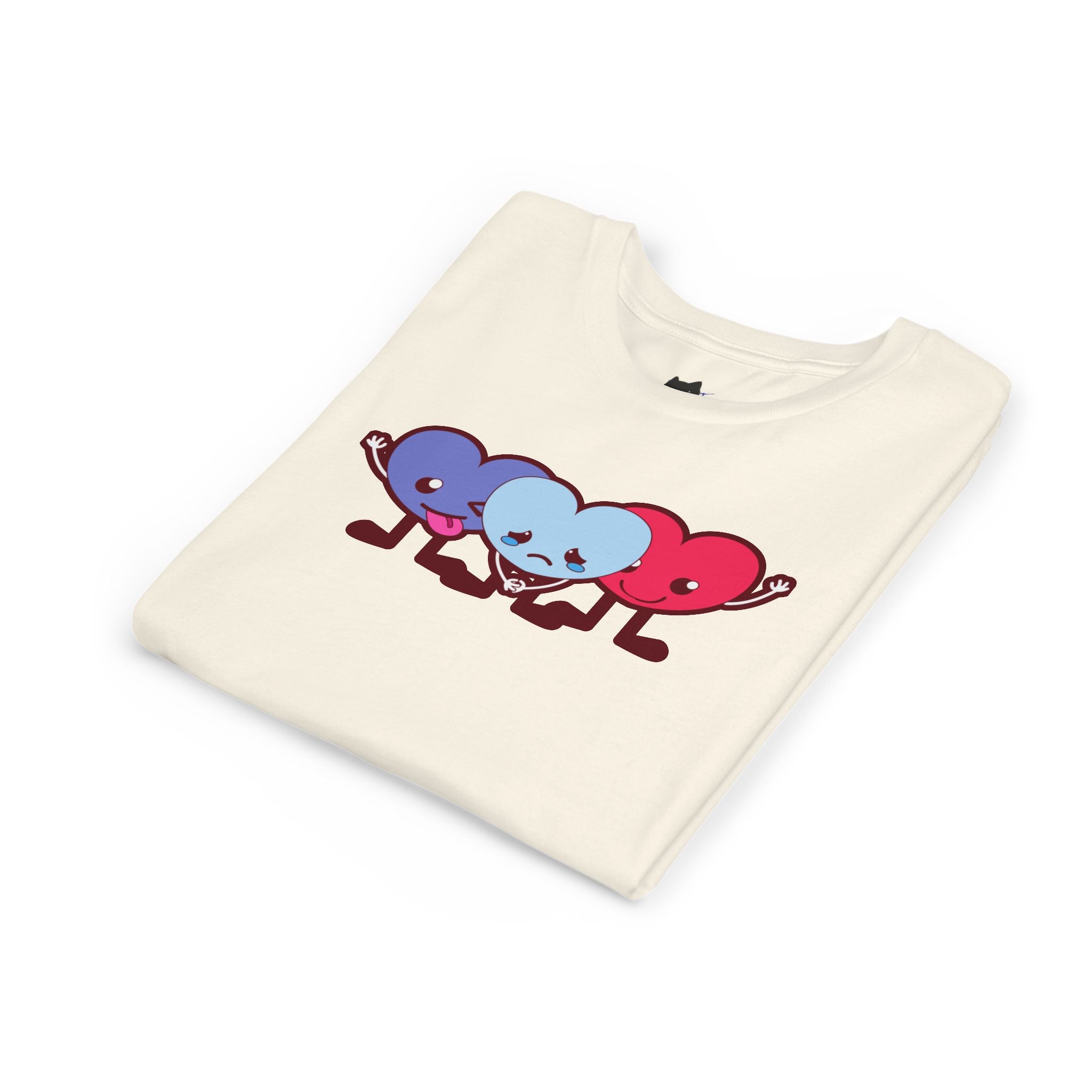 Playful Heart Friends Youth Tee, Kids Graphic T-Shirt, Cute Short Sleeve