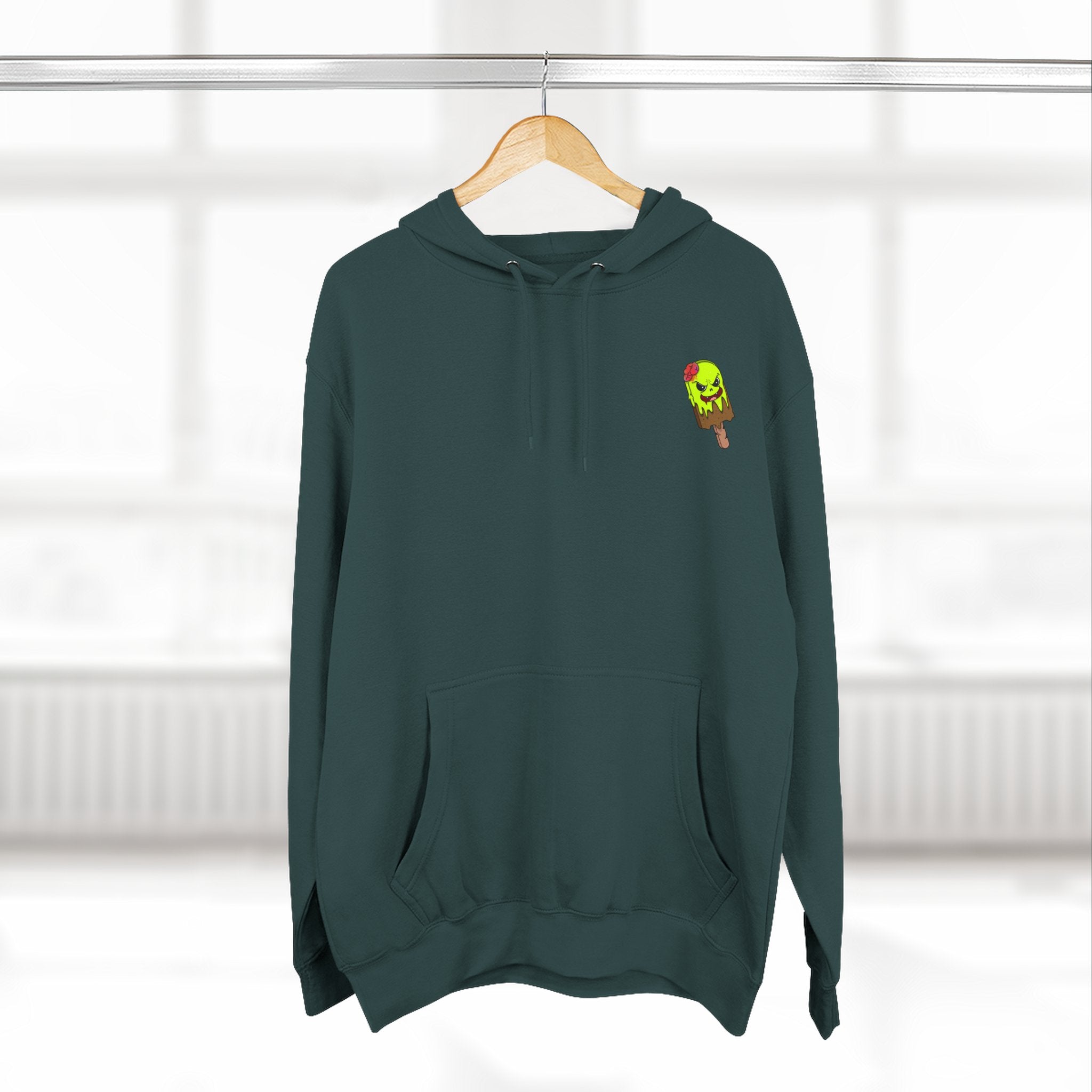 Zombie Hand Three-Panel Fleece Hoodie, Halloween Apparel, Graphic Hoodie, Unisex Sweatshirt, Fun Gift for Friends
