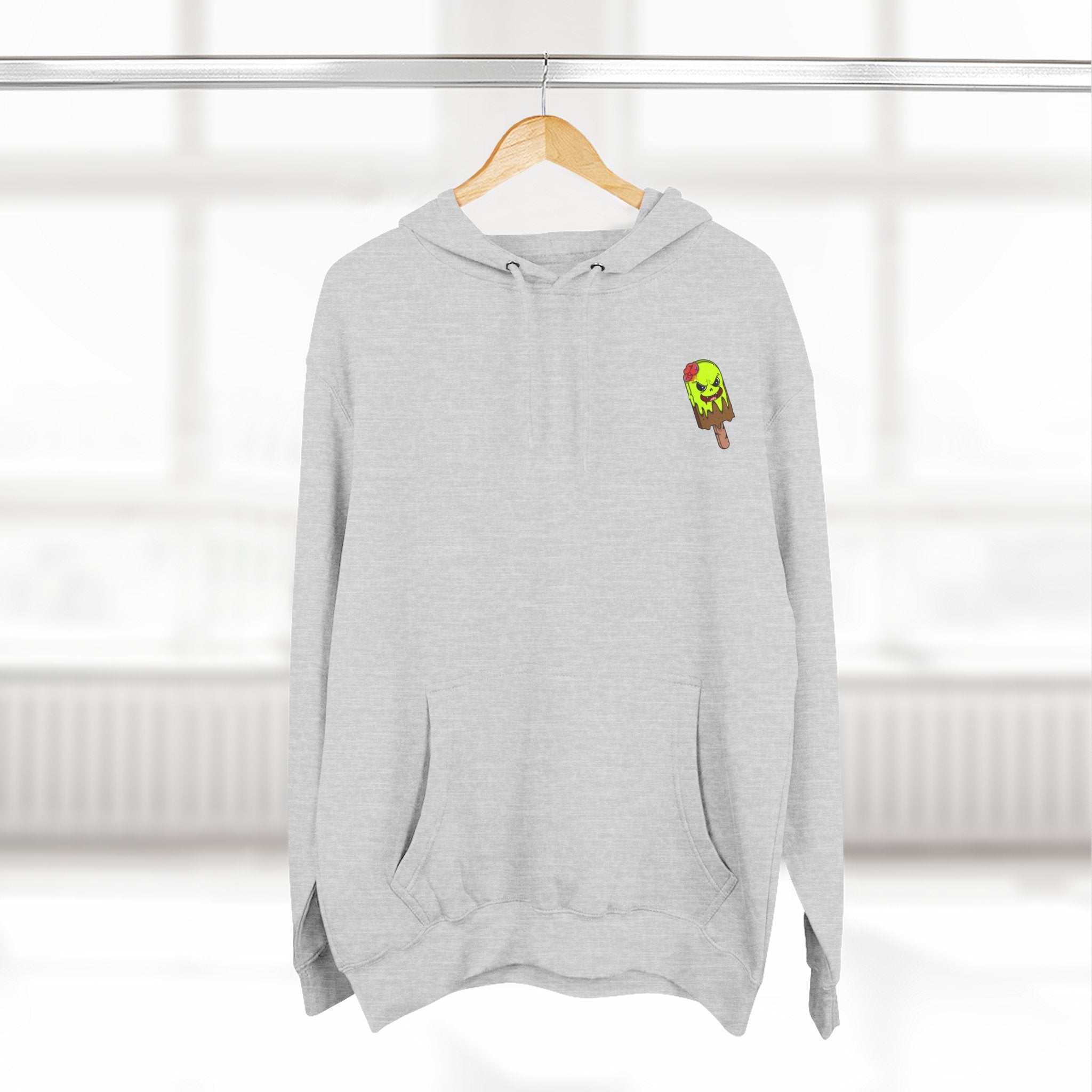 Zombie Hand Three-Panel Fleece Hoodie, Halloween Apparel, Graphic Hoodie, Unisex Sweatshirt, Fun Gift for Friends
