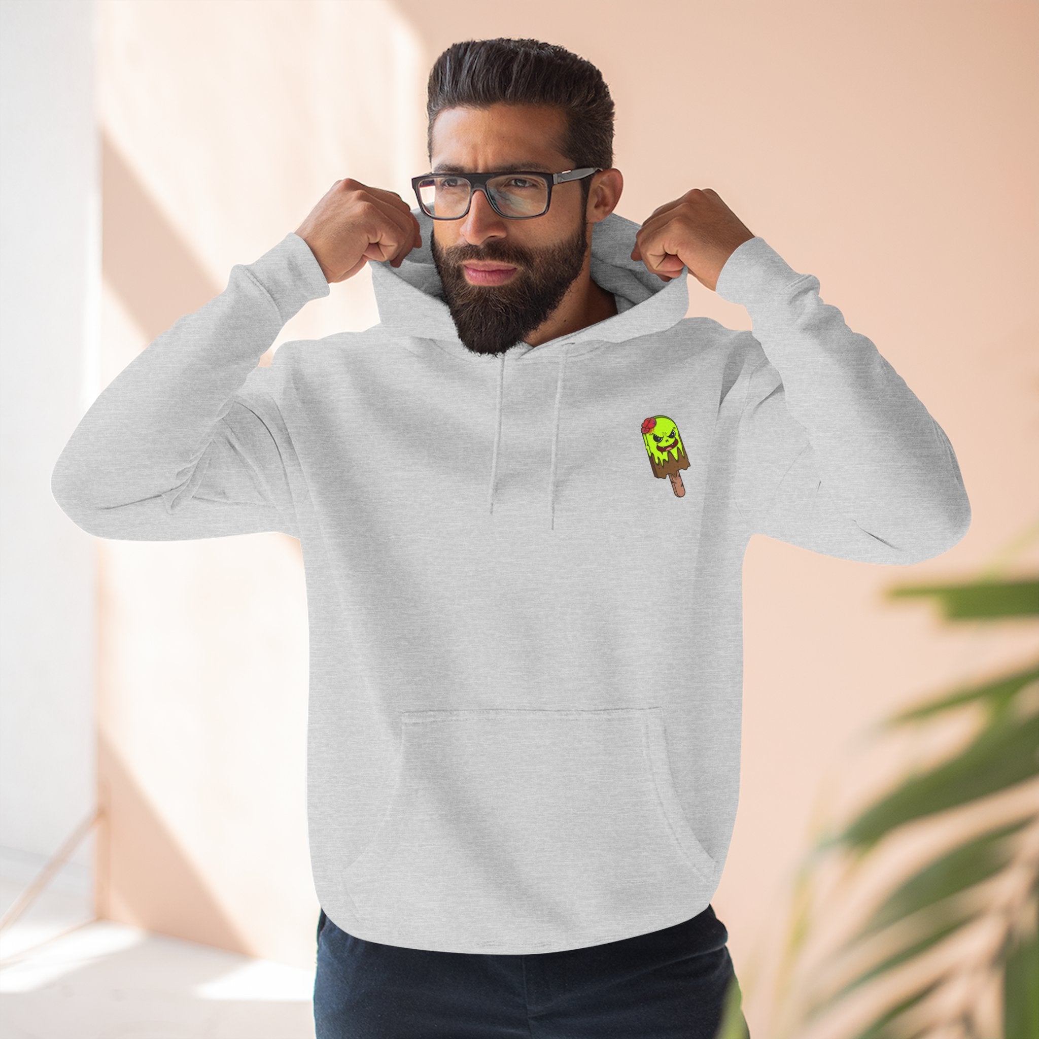 Zombie Hand Three-Panel Fleece Hoodie, Halloween Apparel, Graphic Hoodie, Unisex Sweatshirt, Fun Gift for Friends